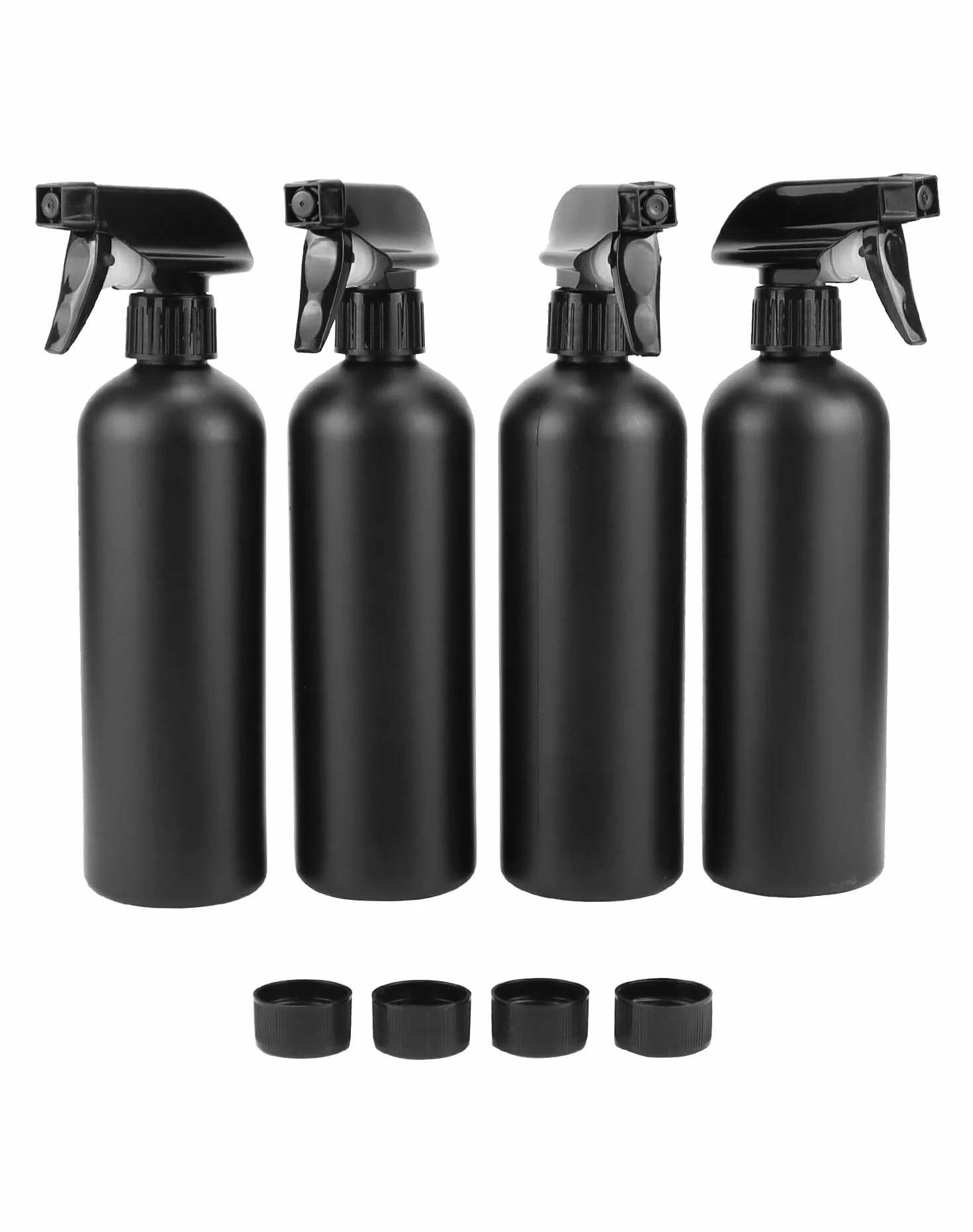 QWORK® 4 sztuki butelka ze sprayem 500ml, czarna, do pielęgnacji włosów, pielęgnacji i czyszczenia roślin kwiatowych