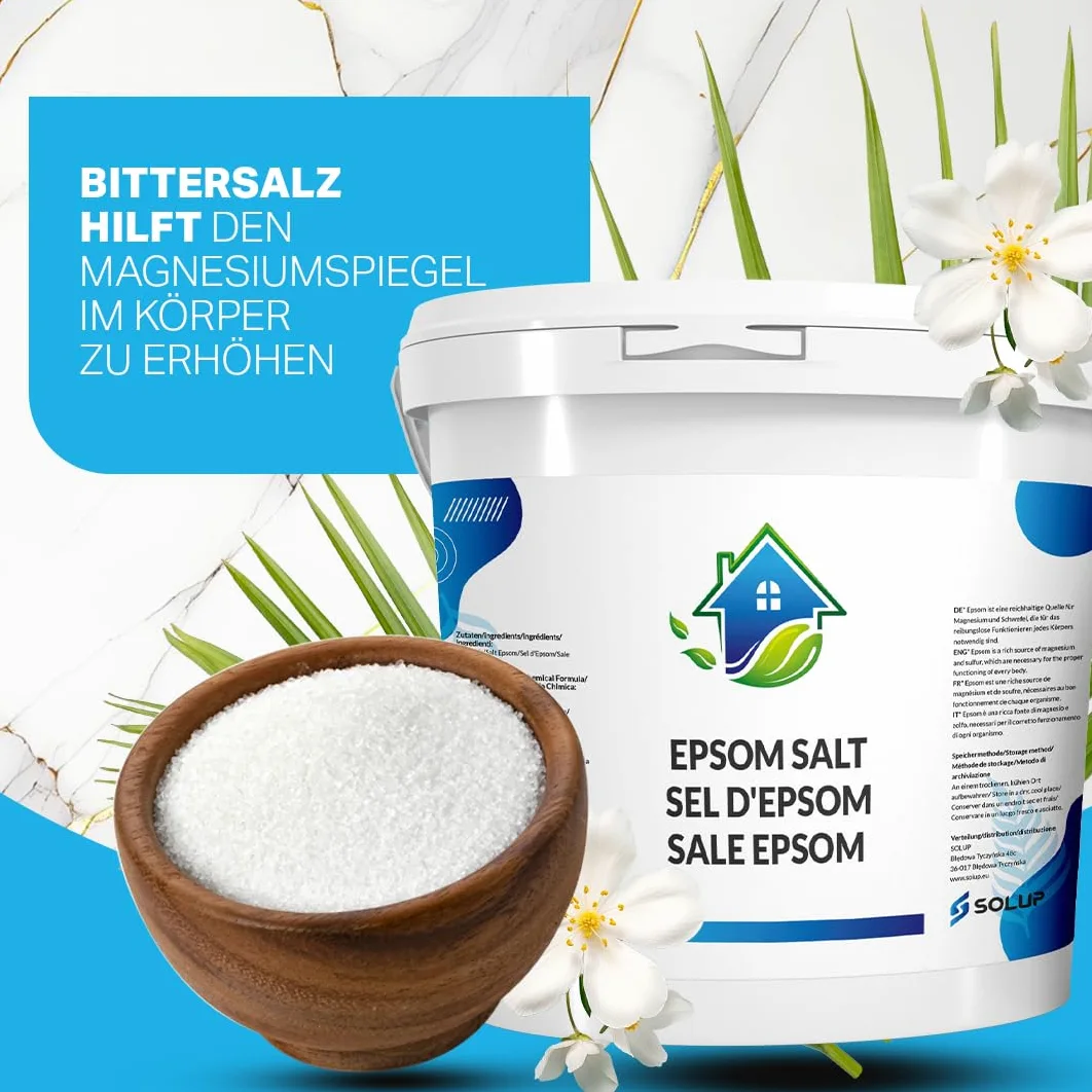 Epsom Sól Do Kąpieli, 4 kg, Sól Gorzka I Oczyszczania Jelit, Siarczan Magnezu, Naturalna