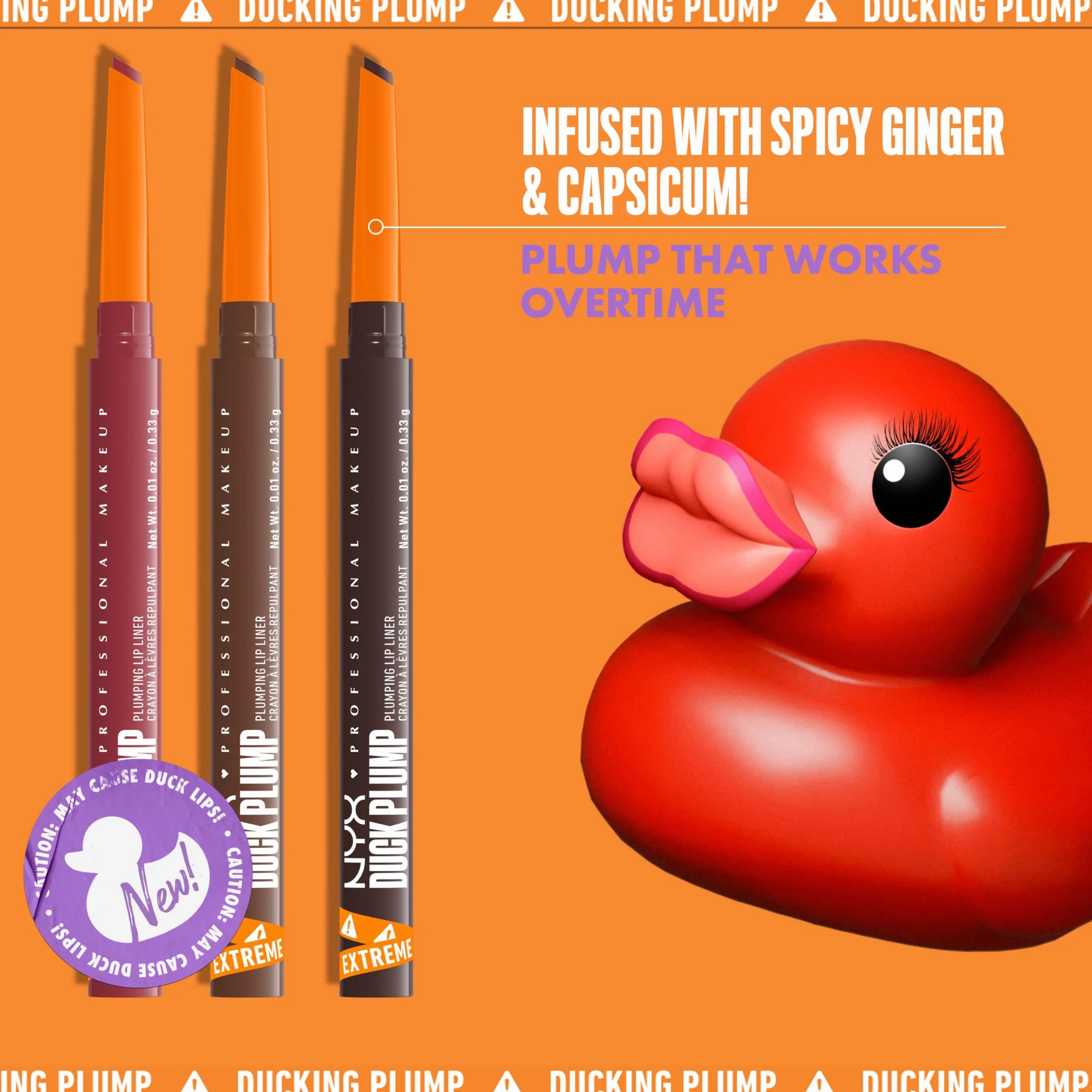 NYX Professional Makeup Plumping Lip Liner, Lip Liner, do 10 HR Wear, matowe wykończenie, Duck Plump, Nude Flip