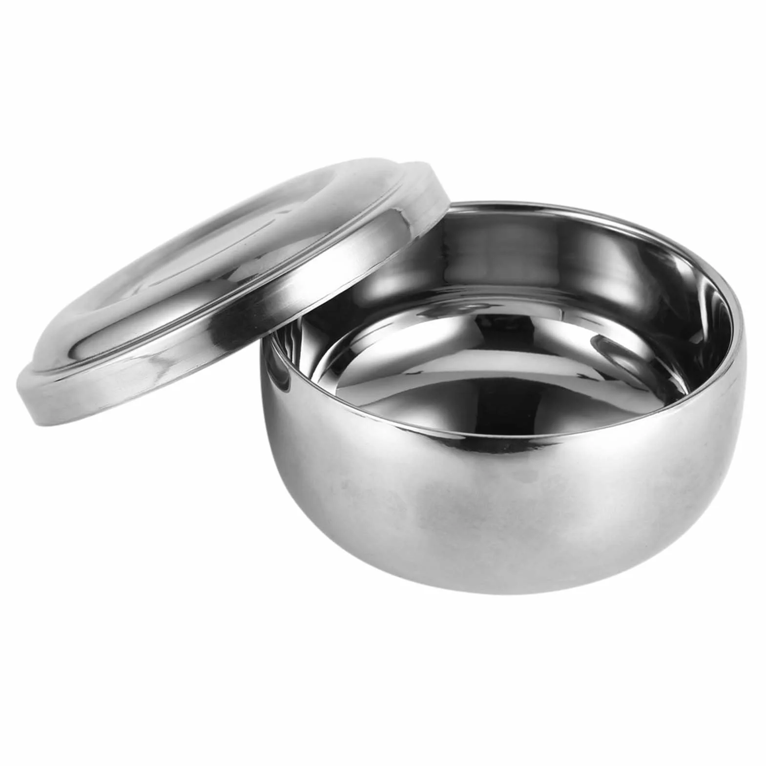FILFEEL Męska miska do golenia, miska do golenia z pokrywką mężczyźni mokry kubek do golenia mydło miska srebrna metalowa twarz czyszczenie twarzy, opieka zdrowotna, mydło do brody, narzędzie do