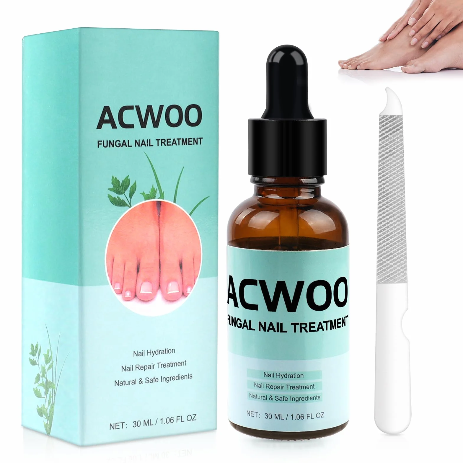 ACWOO Roztwór do leczenia grzybicy paznokci 30 ml, przeciwgrzybicze leczenie paznokci u stóp i paznokci bardzo mocne, naturalne składniki ziół skutecznie leczą, naprawiają i zapobiegają infekcjom