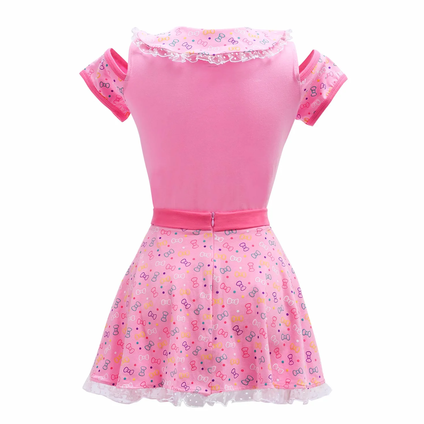 LittleForBig Dorośli Baby miłośnik pieluszek (ABDL) zatrzas w komkroku jednoczęściowy śpioszki-Witaj Meow-Meow Onesie