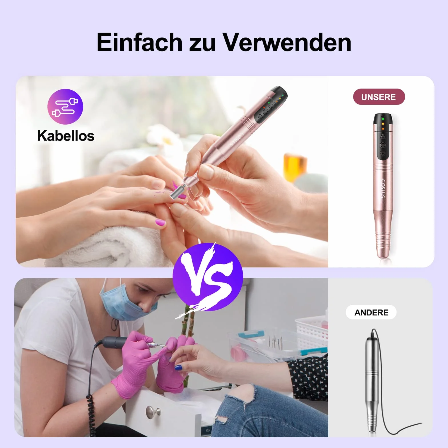 Bezprzewodowa frezarka do paznokci 11 w 1, zestaw do manicure i pedicure, elektryczny pilnik do paznokci żelowych i akrylowych