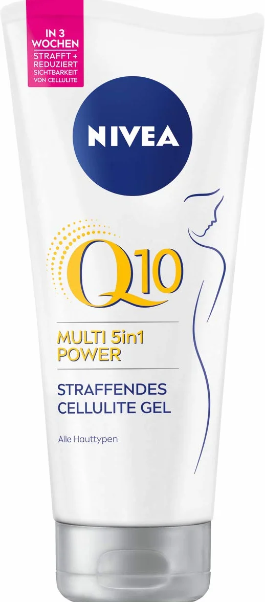 NIVEA Żel do ciała Q10 antycellulitowy (200 ml), ujędrniający żel do pielęgnacji skóry z ekstraktem Q10 i ekstraktem z lotosu, żel na cellulit z formułą Multi Power 5 w 1