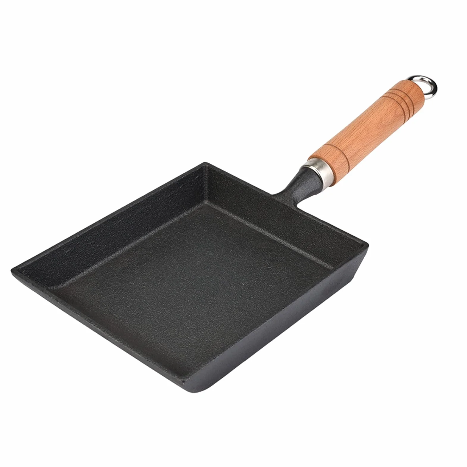 Tamagoyaki Patelnia żeliwna Tamagoyaki 29×18×5 Mini Patelnia żelazna Omlet Garnek Tamagoyaki Drewniana Rączka