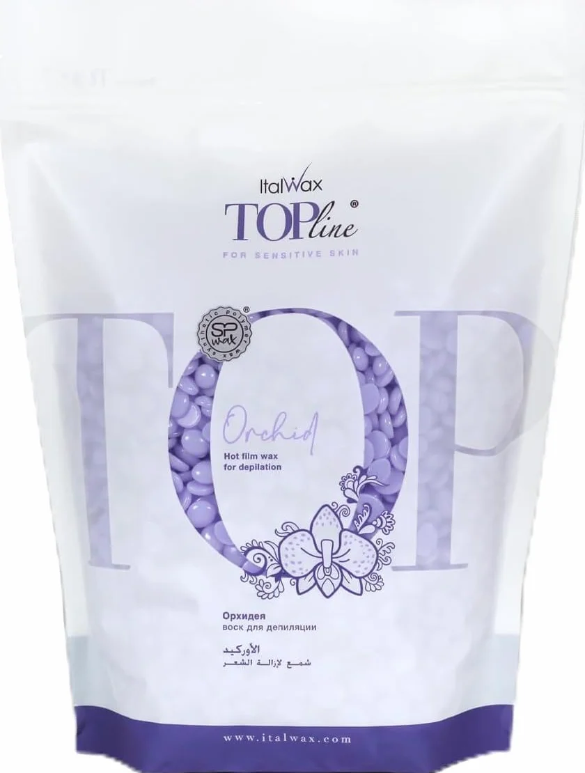 Italwax Top Line Orchid - 750 g - woskowe koraliki do usuwania włosów na gorąco bez pasków - syntetyczna formuła idealna dla skóry wrażliwej - Zalecany do okolic bikini i pod pachami - bezwonny