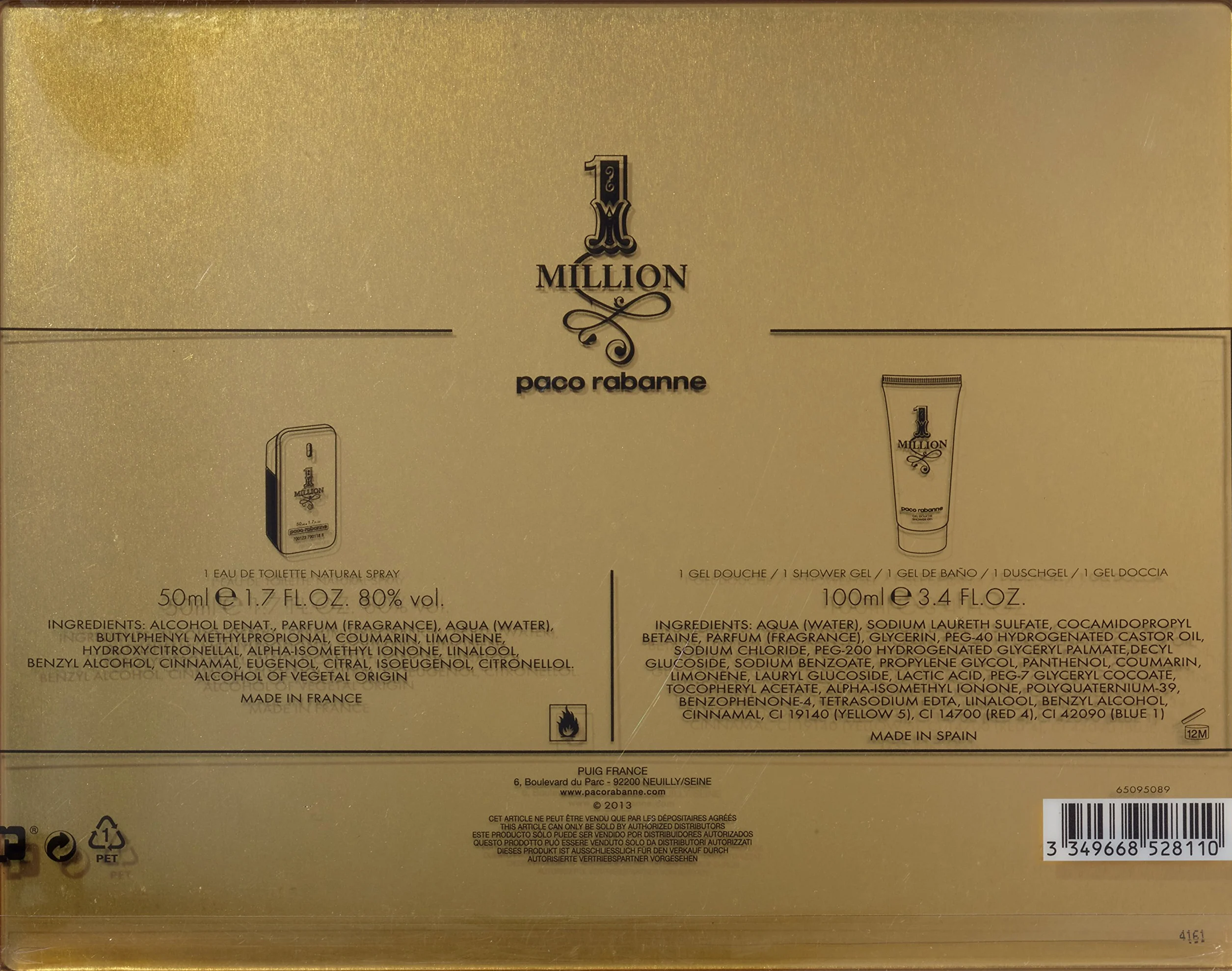 Paco Rabanne 1 One Million Set 50 ml Eau de Toilette Spray + żel pod prysznic 100 ml