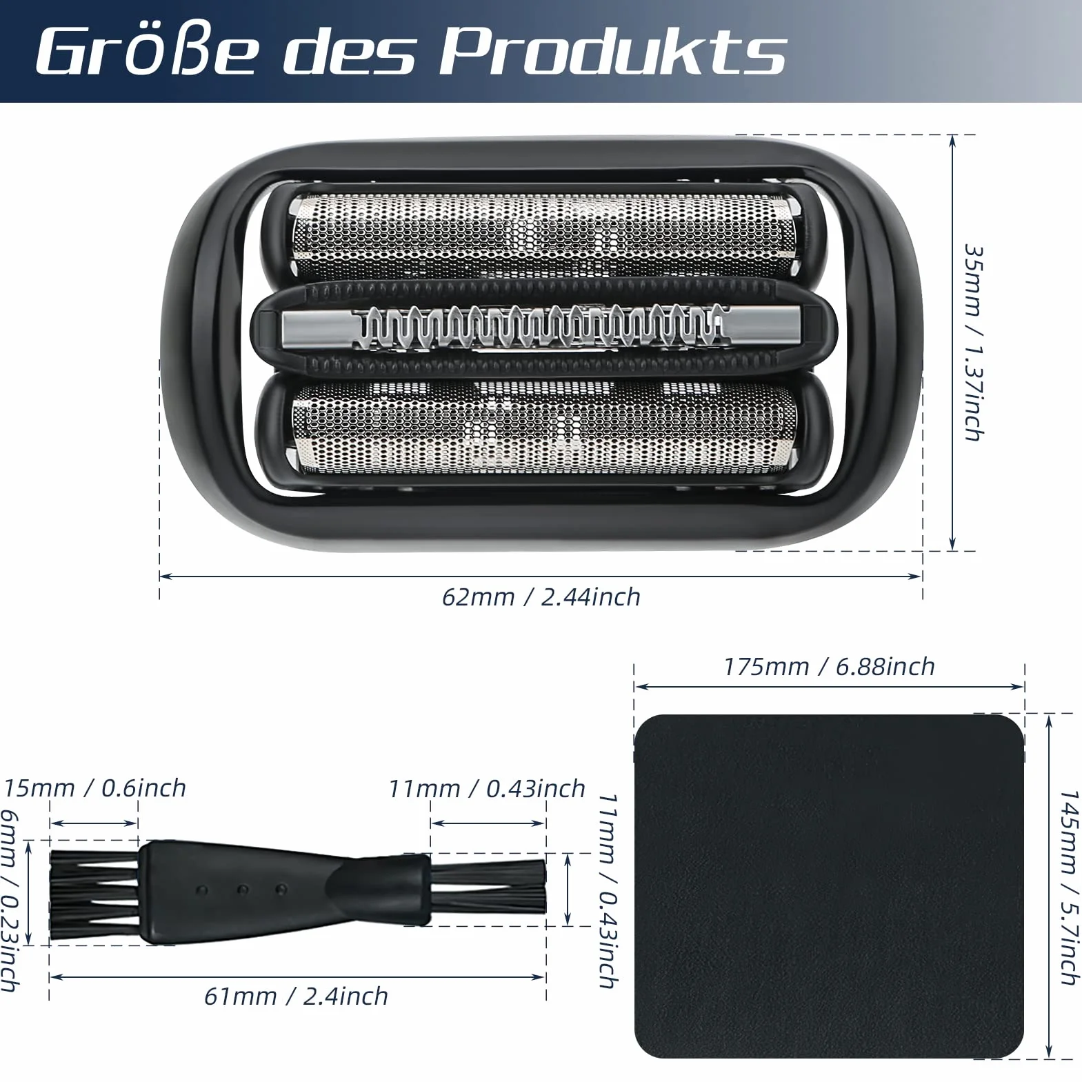 Głowica goląca do Braun Series 5/6 53B, wymienna głowica do golarki elektrycznej, część zamienna kompatybilna z golarką męską