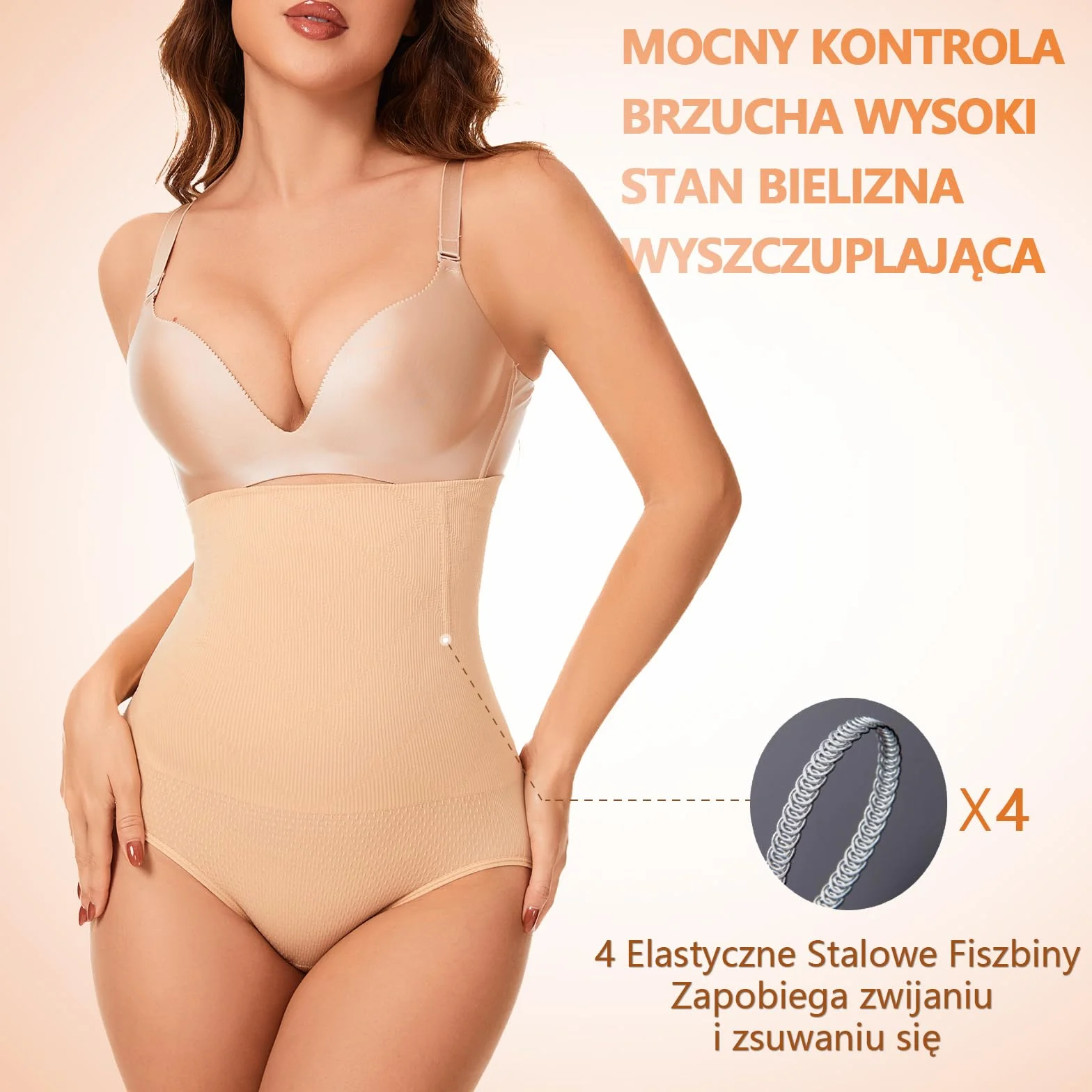 Damskie majtki modelujące z wysokim stanem – trener talii i kontrola brzucha, bezszwowa bielizna korygująca sylwetkę, unosi pośladki, do regeneracji po porodzie, 90% nylon
