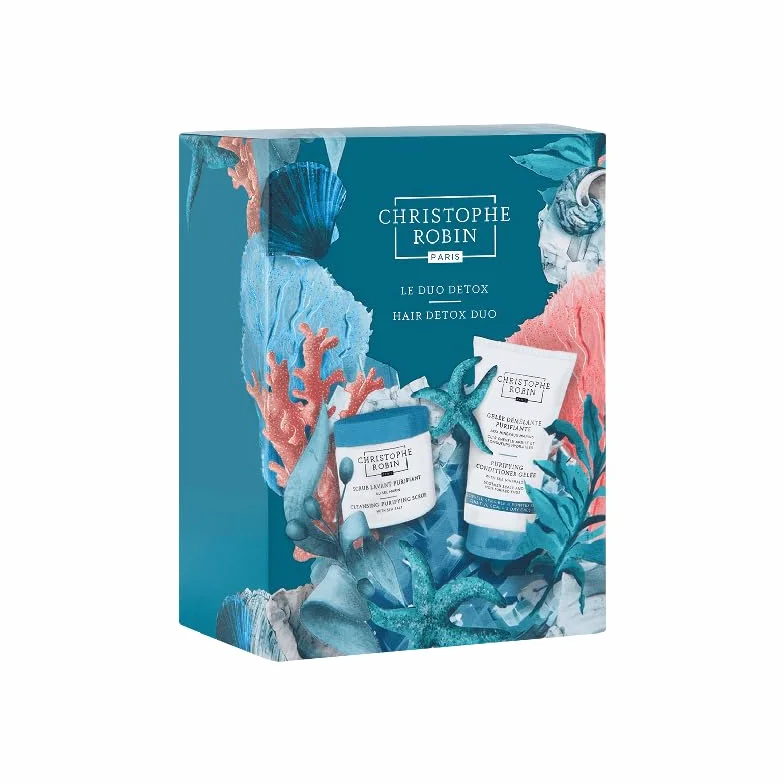 Christophe Robin Hair Detox Duo Purifying Scalp & Hair Care Set Deep Cleansing Mask Detoxifying Scrub