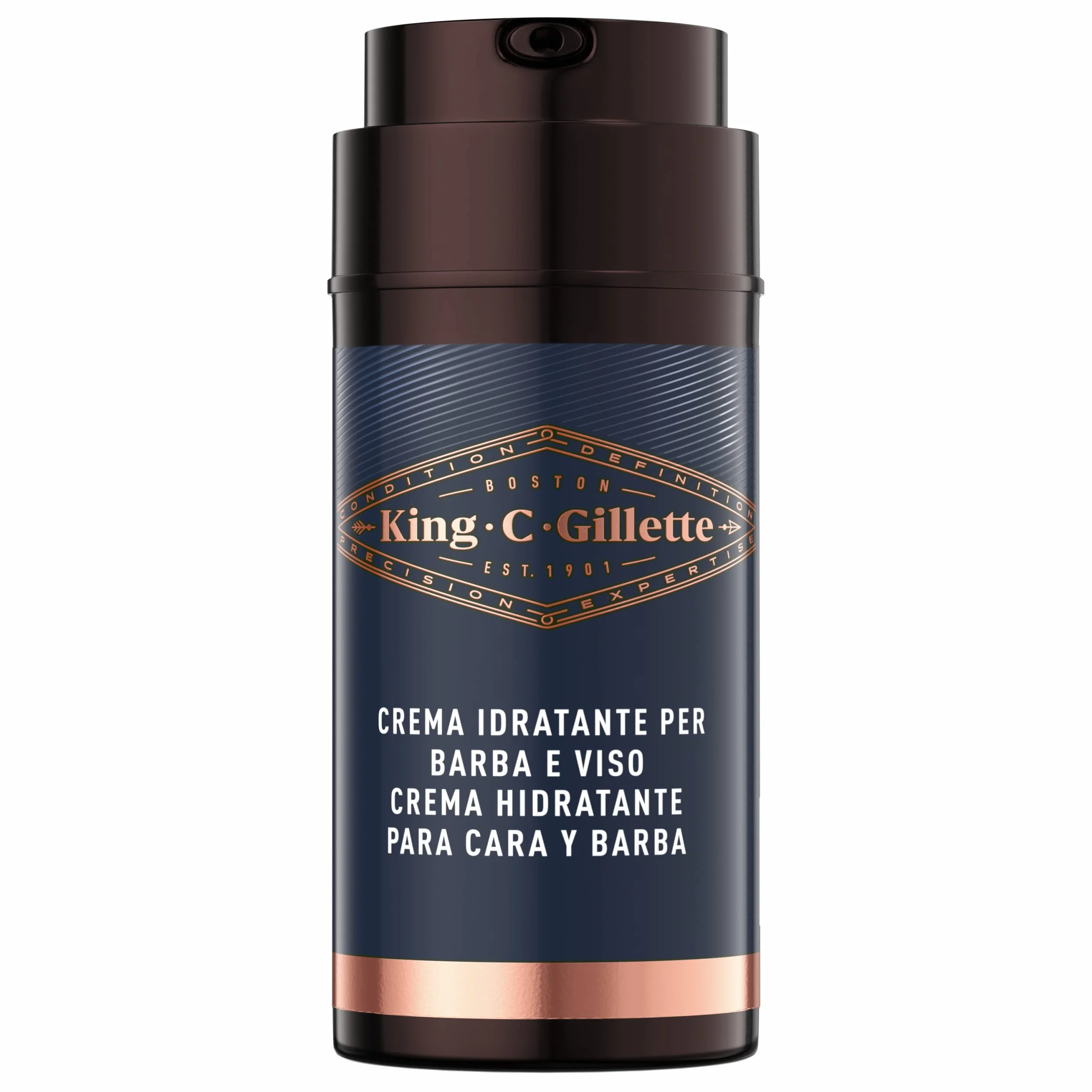 King C. Gillette Nawilżający krem do twarzy i brody, zmiękcza skórę i brodę, zapach King C, witamina B, 100 ml, do pielęgnacji brody, pomysł na prezent dla mężczyzn