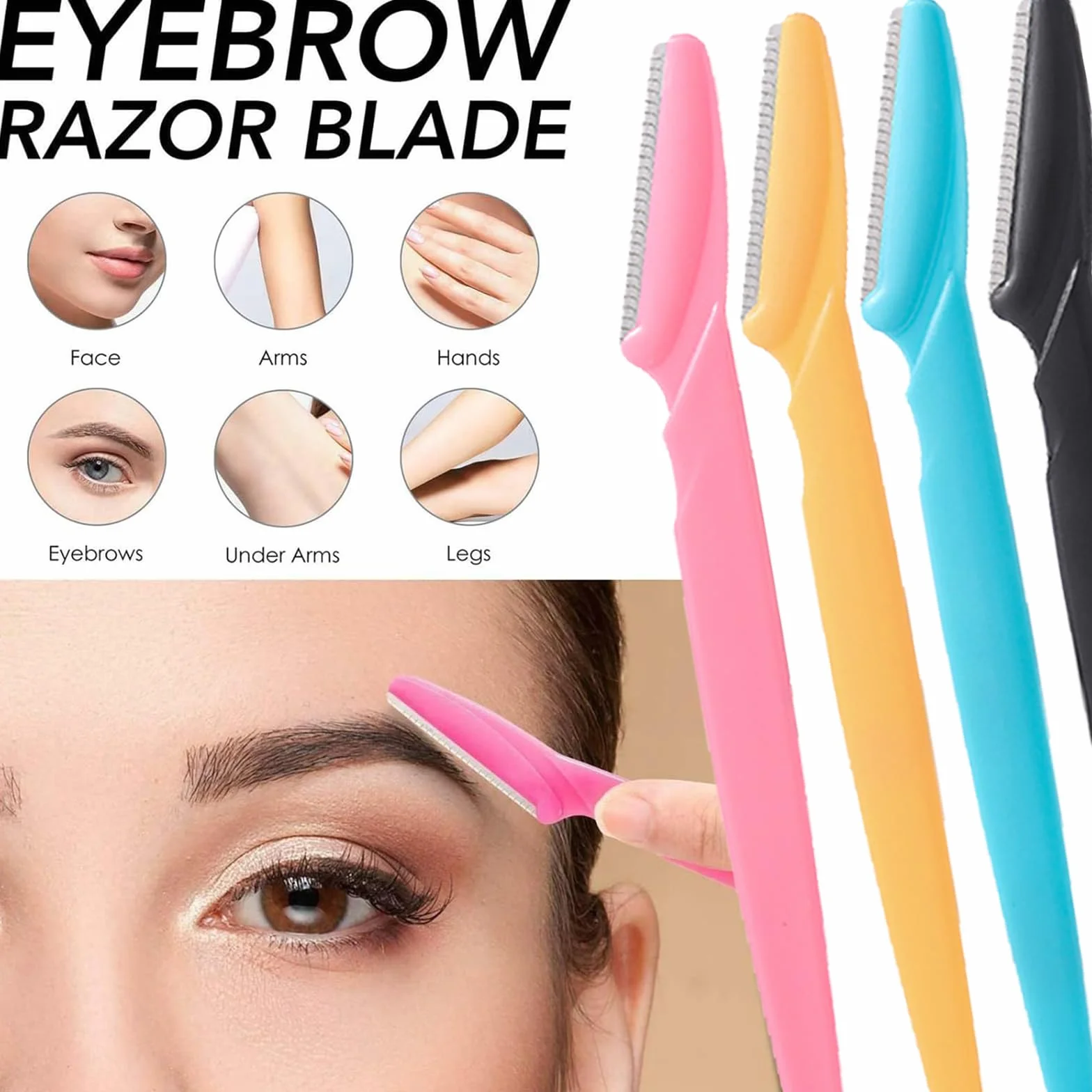 18 szt. wielofunkcyjna maszynka do golenia brwi, dermaplaning, przycinania i pielęgnacji twarzy, modelowanie brwi, 3 kolory