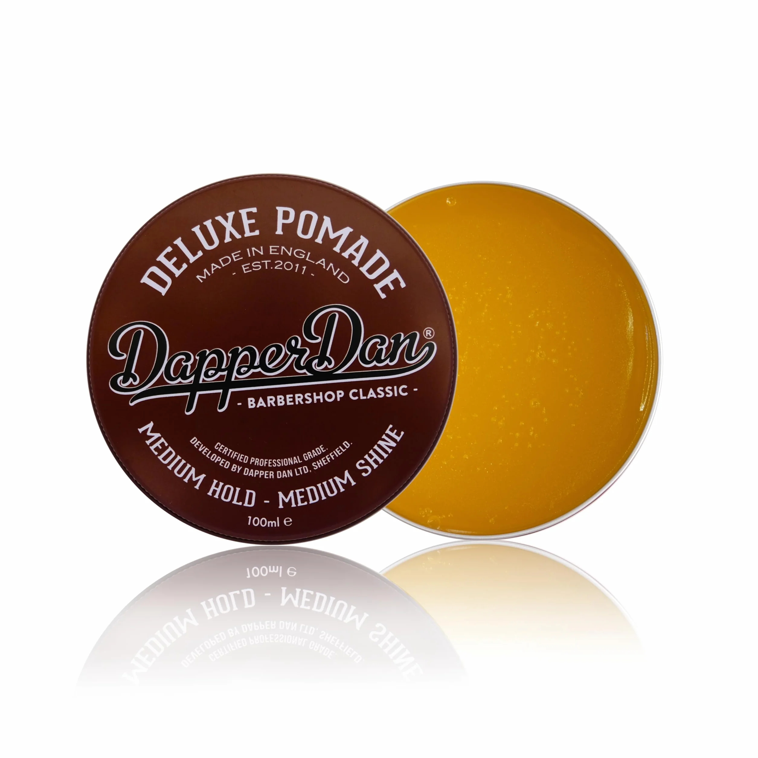Dapper Dan Deluxe Pomada, Medium Hold Medium Shine, wszechstronna, elastyczna, na bazie wody, profesjonalny wygląd, 1 x 100 ml