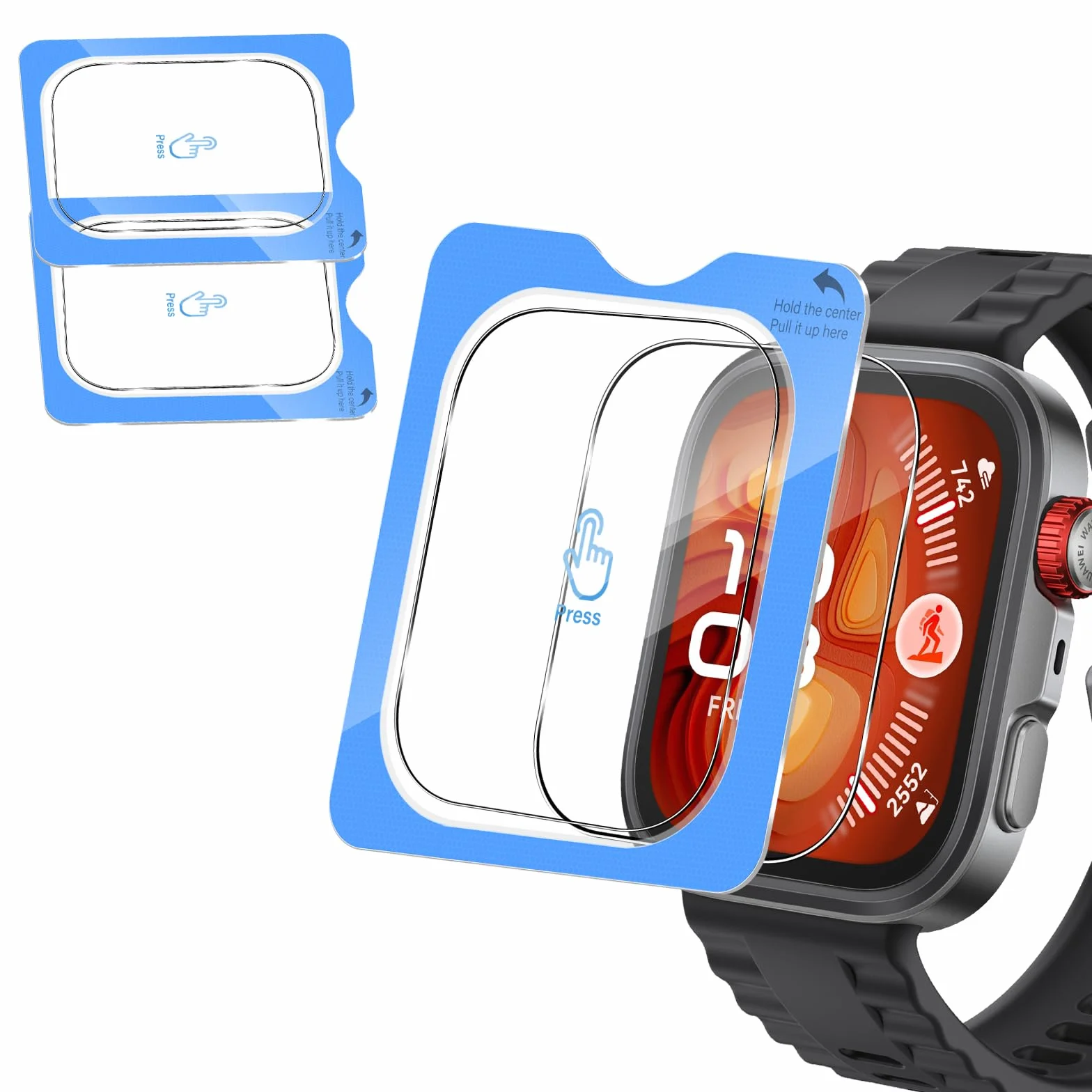 Folia ochronna do Huawei Watch Fit 4 Pro do szkła pancernego, 2 sztuki wodoodpornej folii szklanej, folia ochronna na wyświetlacz, odporna na zarysowania, ultra cienka ochrona wyświetlacza bez