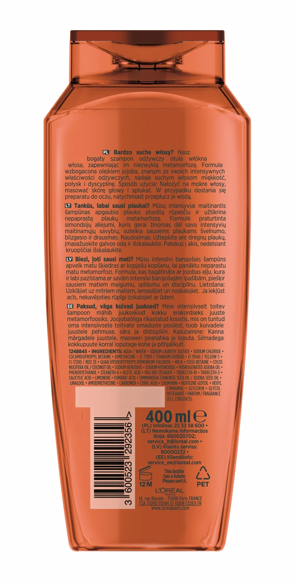L'Oreal Paris Hair Care Elseve Magiczna Moc Olejków Bogaty Szampon Odżywczy Z Olejkiem Z Jojoby 400 Ml
