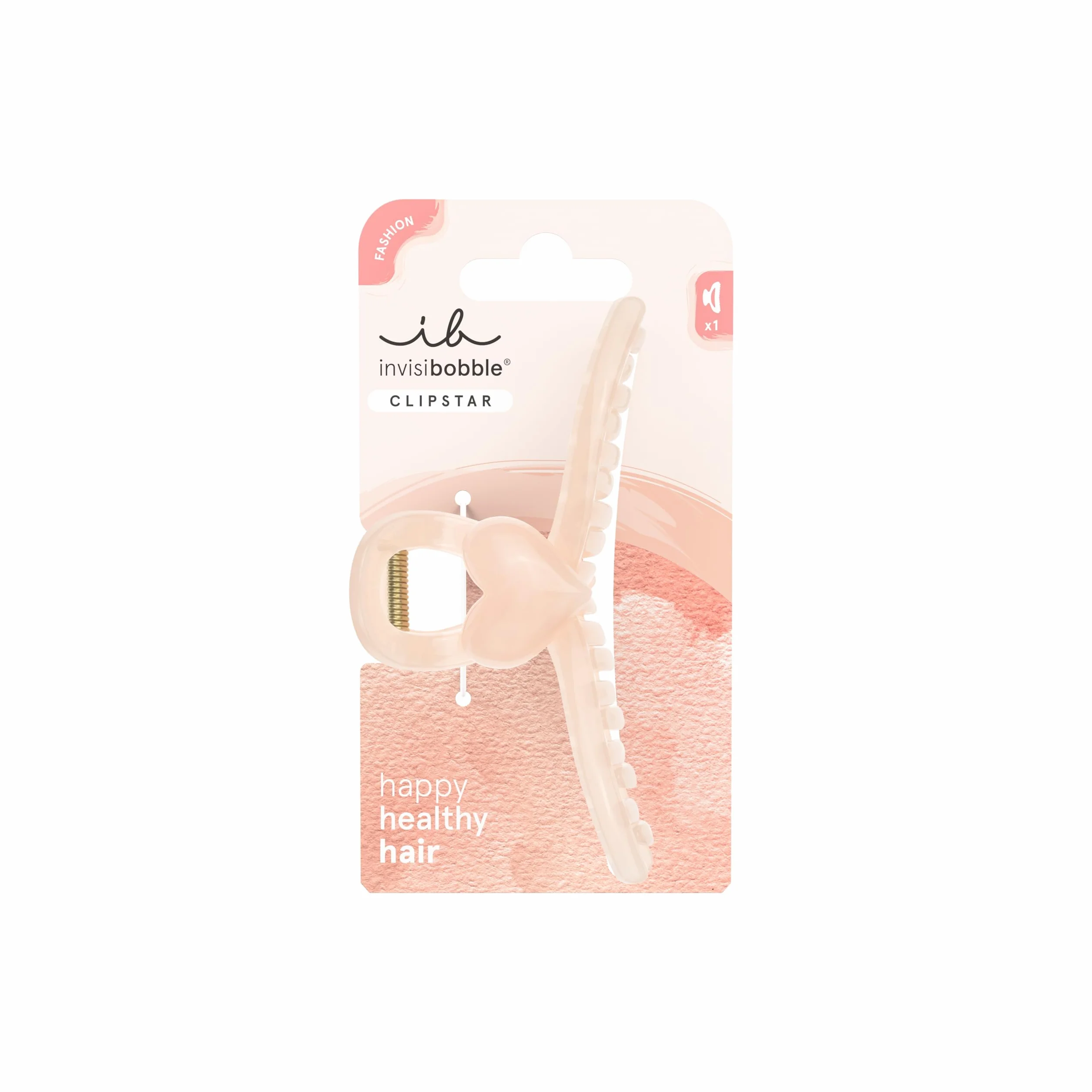 invisibobble Clipstar L Heartbeat (1 sztuka) - duża różowa spinka do włosów z detalami w kształcie serca - dla kobiet, dzieci i dziewcząt - zestaw spinek do włosów do cienkich włosów i zabawnych