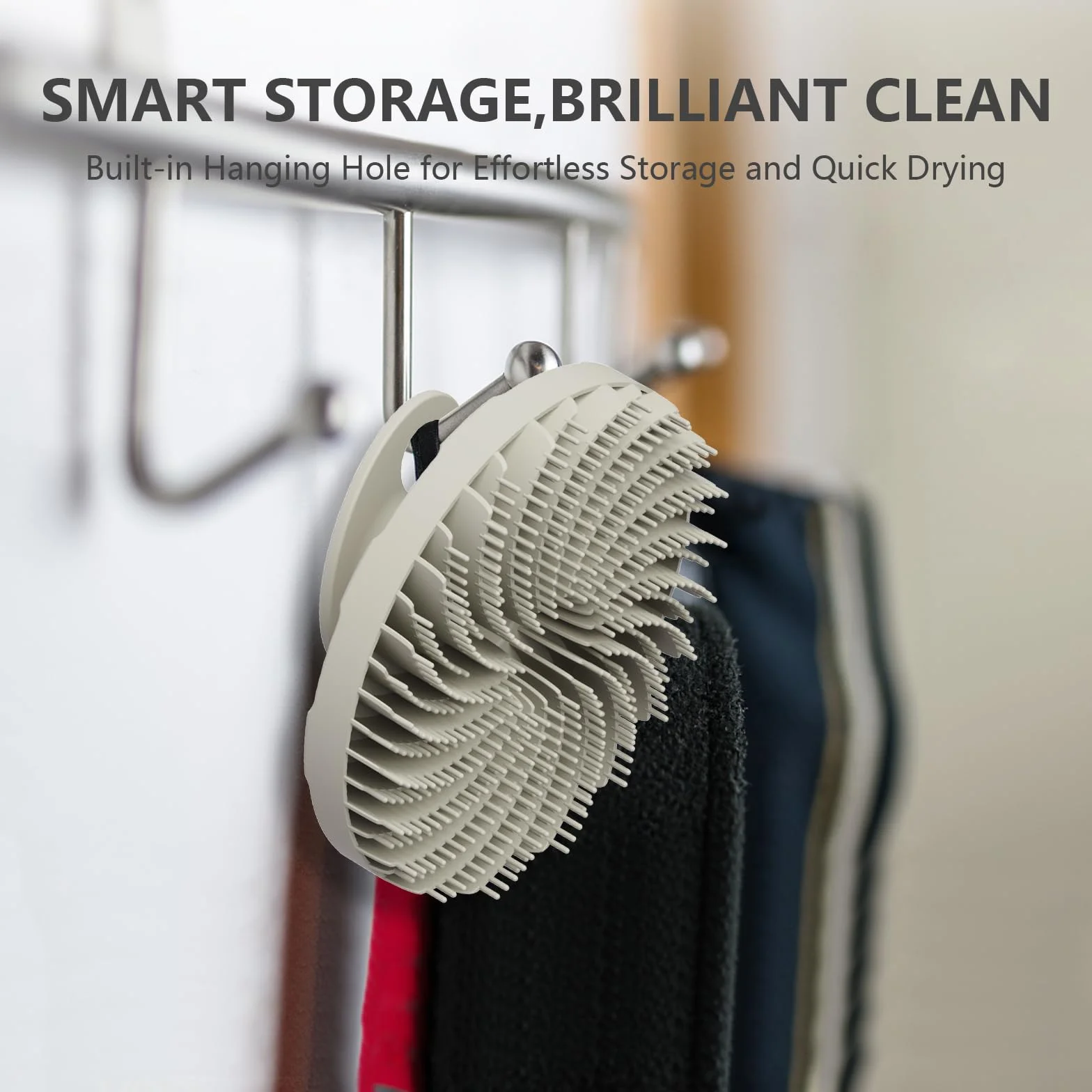 BEAUTAIL® Silikonowa myjka do ciała 5. generacji, 2 sztuki, delikatna złuszczająca szczotka prysznicowa do skóry wrażliwej, innowacyjna silikonowa konstrukcja włosia do dobrze piany, ergonomiczny