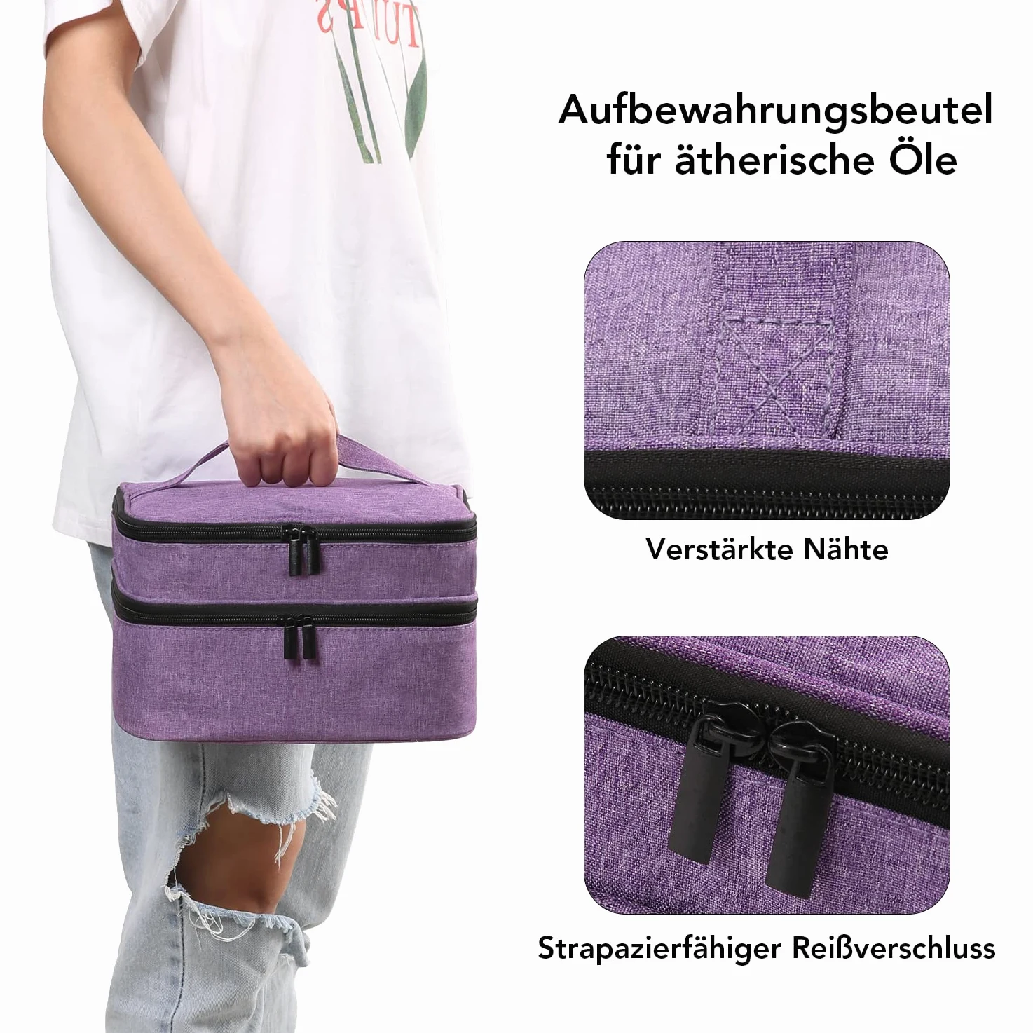 Torba na olejki eteryczne na 30 butelek (5 ml – 15 ml), dwuwarstwowy woreczek na olejki eteryczne, organizer do przechowywania w podróży, torba do przechowywania olejków eterycznych i