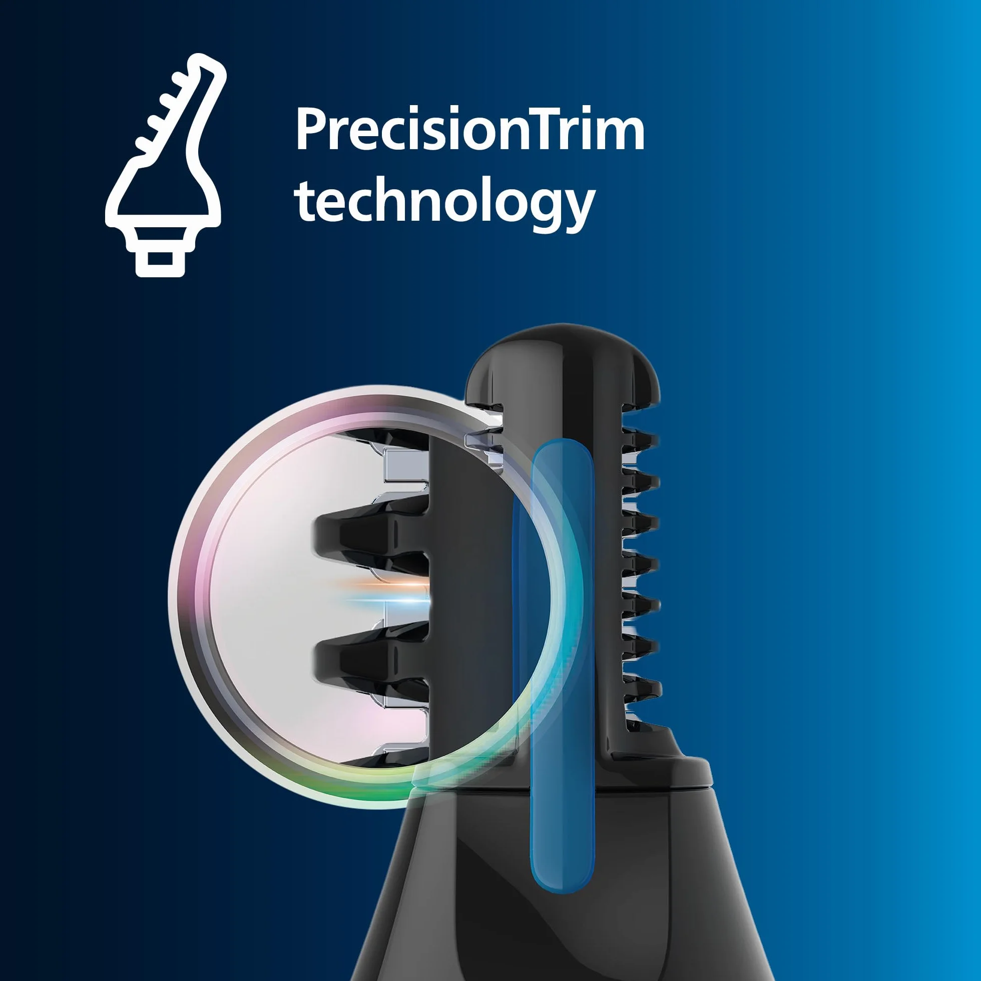 Philips Trymer do nosa serii 5000, skuteczne usuwanie włosów z nosa, uszu i brwi, z technologią PrecisionTrim, precyzyjnym grzebieniem i trymerem do szczegółowego przycinania, wodoodporny, NT5650/16