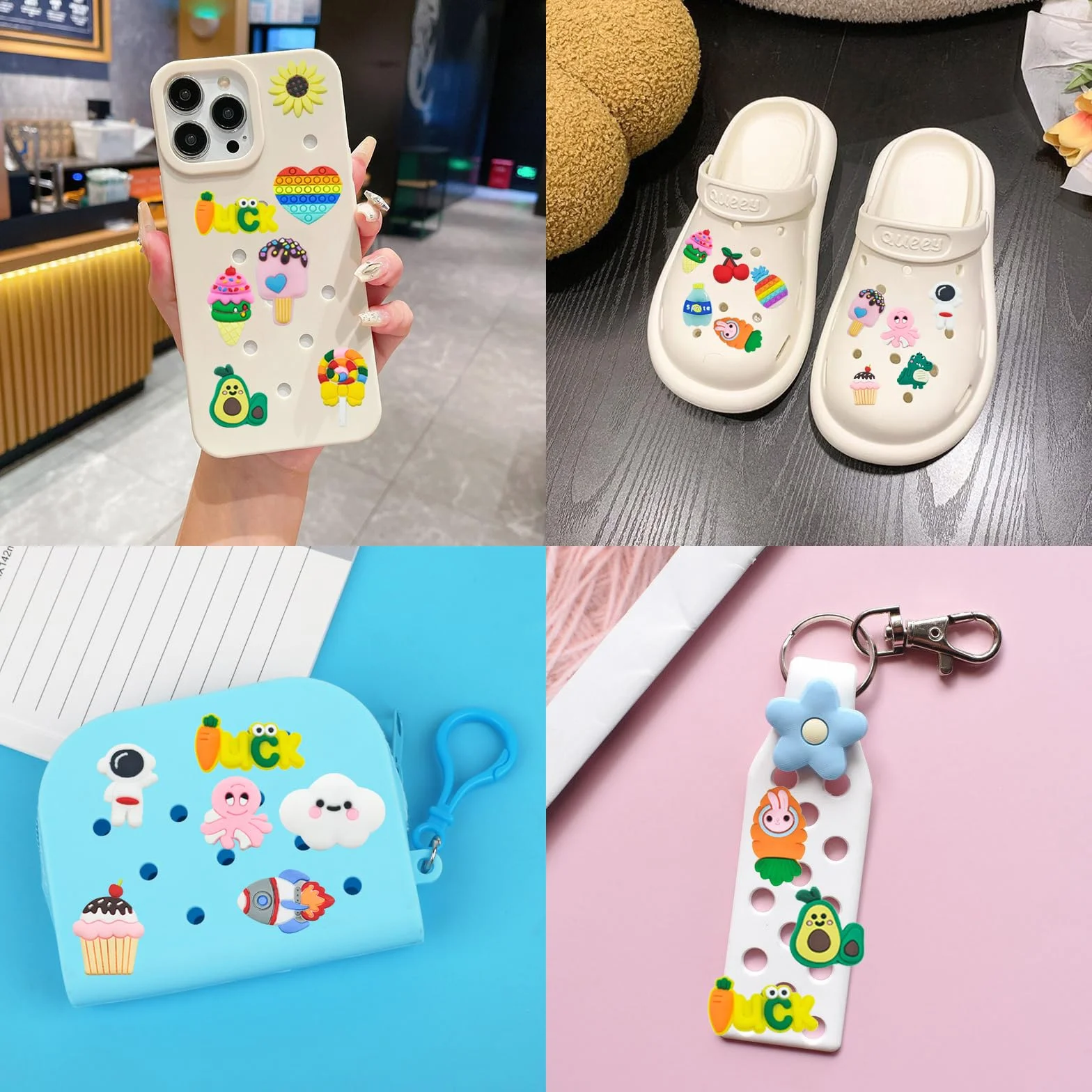 30 sztuk zawieszek do butów, przypinki do Crocs, zawieszki do butów, akcesoria dla dziewcząt, chłopców, bransoletki, dekoracje imprezowe, prezenty urodzinowe, one size, ABS, Bez kamieni