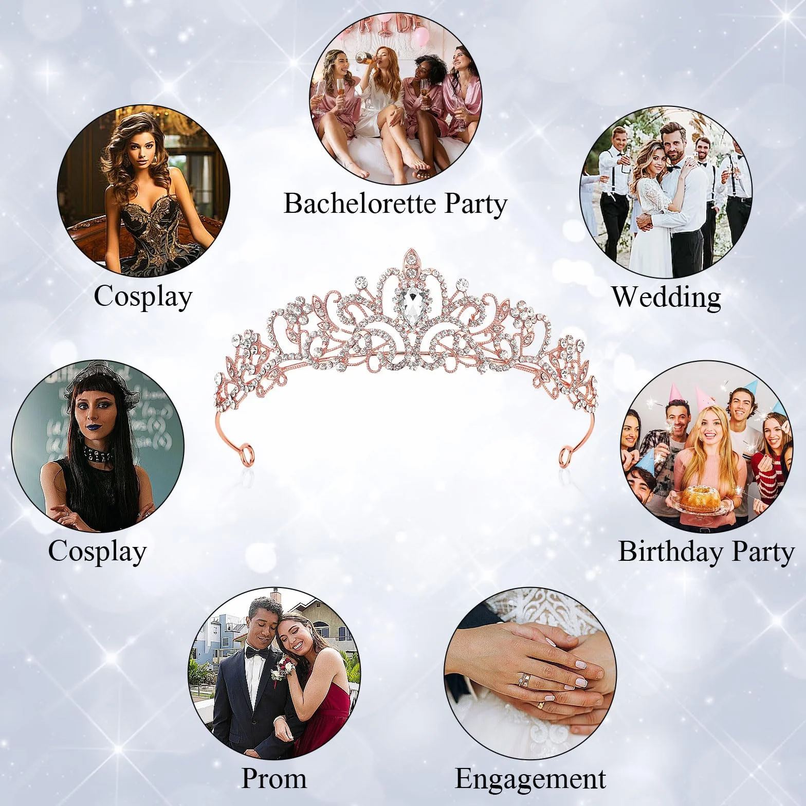 Korona księżniczki, diadem, dla kobiet, diadem, kryształowa tiara, korona księżniczki, elegancka korona księżniczki, biżuteria dla panny młodej, stras, opaska na czoło, prezent dla kobiet, na wesele