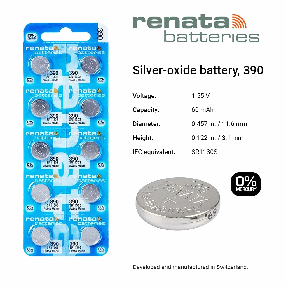 Renata Baterie do zegarków 390 (SR1130SW) (2 szt.)