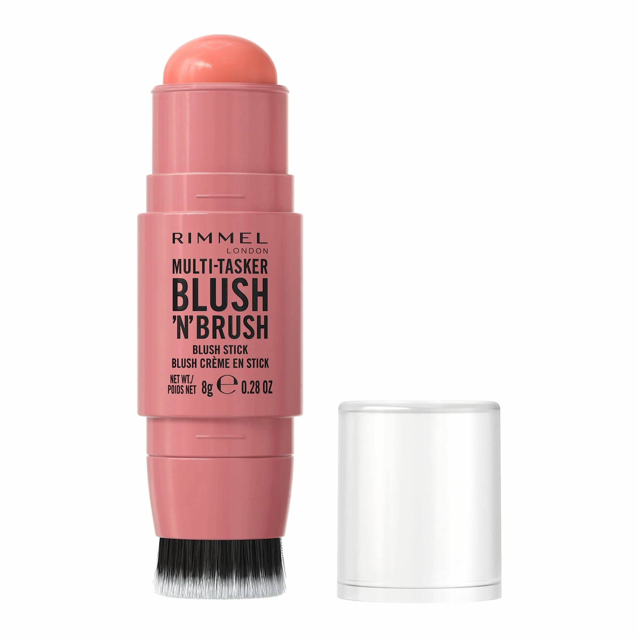 Rimmel Multi Tasker Blush'n'Brush róż w sztyfcie z wbudowanym pędzelkiem nr 100 Cotton Candy, 8g