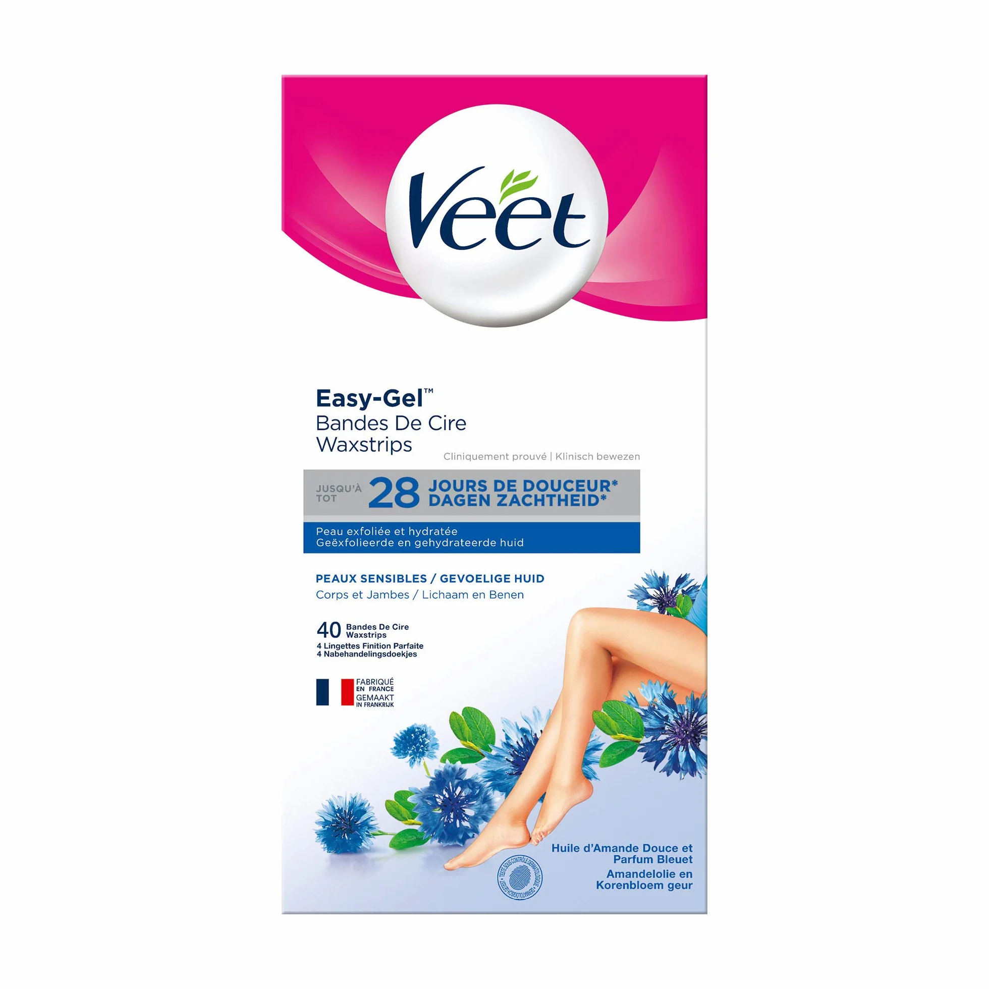Veet - Easy-Gelwax paski woskowe do skóry wrażliwej – 40 pasków