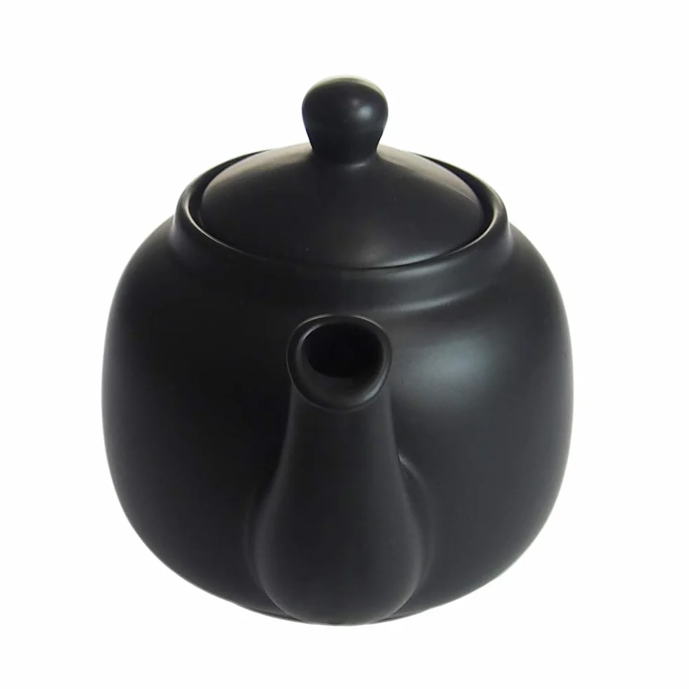 London Pottery 73280 wiejski czajniczek z luźnymi liśćmi z zaparzaczem, ceramiczny, czarny matowy, 4 filiżanki (1,2 l)