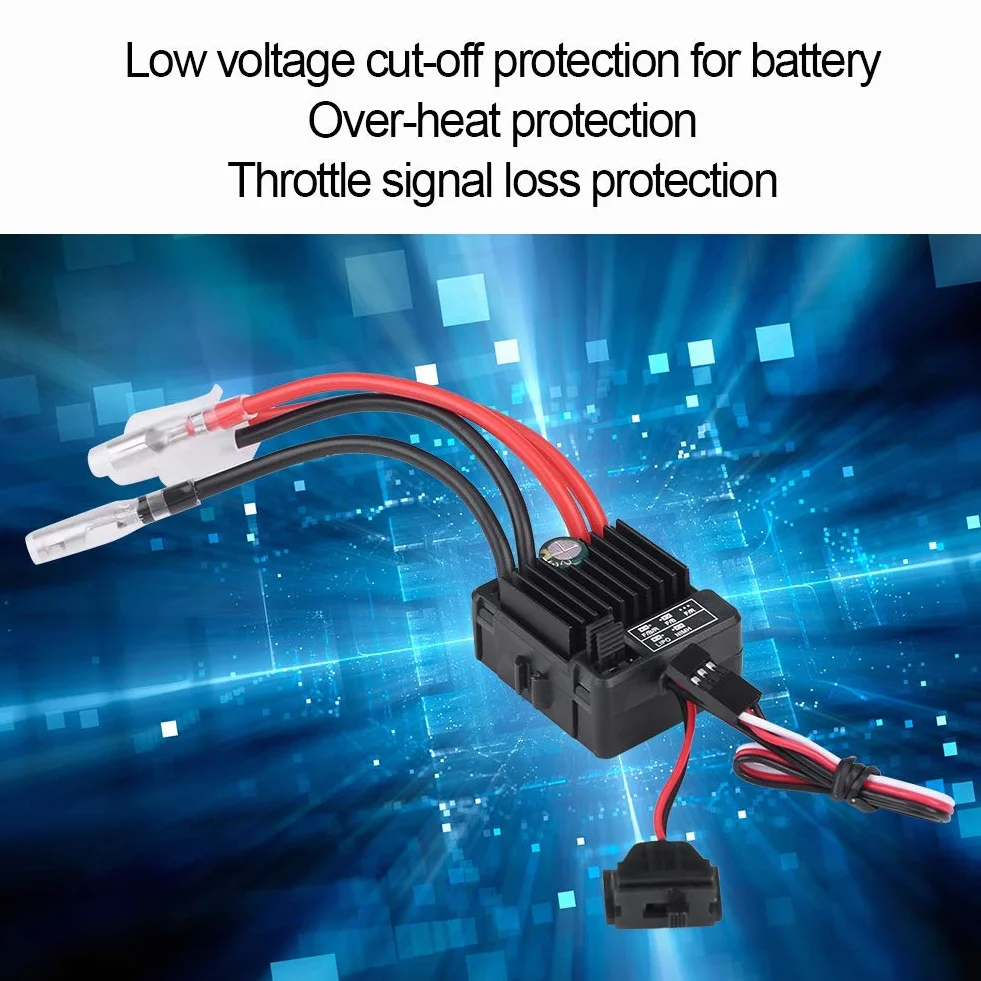 RC Car ESC Brushed 60A ESC Brushed ESC, Waterproof Brushed 1060 60A ESC 60A ESC Brushed for Touring RC Car Truggy 1/10 RC Car Complete Motors