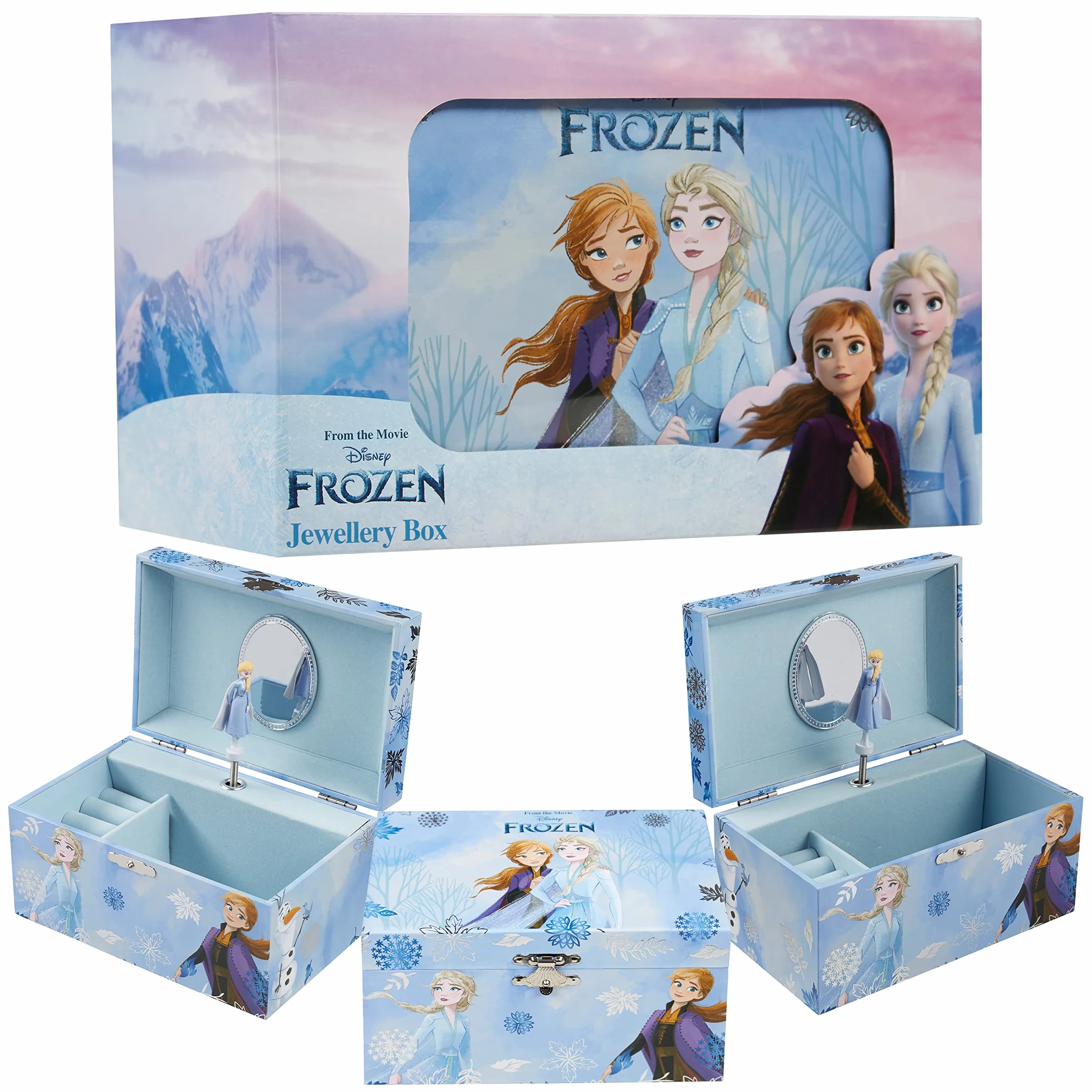 Disney Muzyczne pudełko na biżuterię dla dziewczynek, mrożone prezenty dla dziewczynek