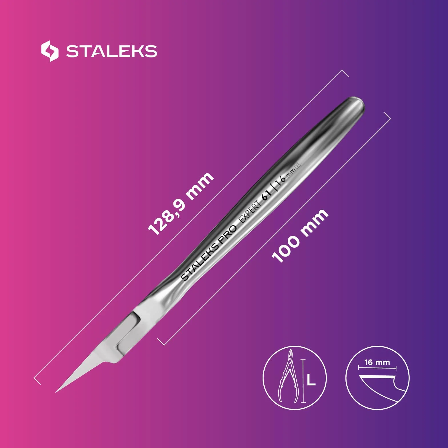 Szczypce do skórek NE-61-16 (długość ostrza 16 mm) STALEKS