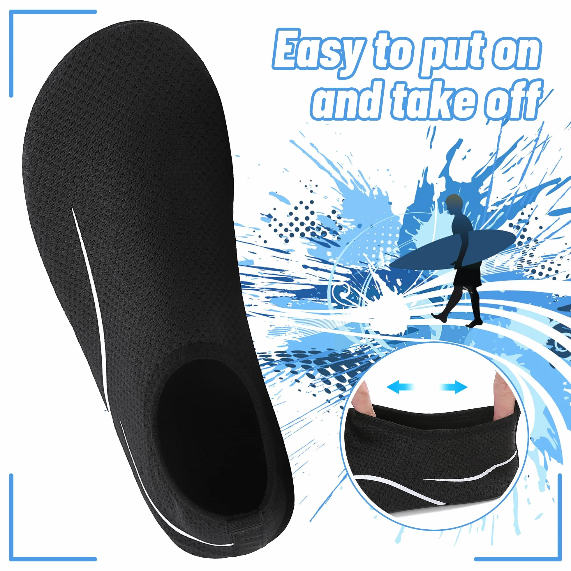 Buty do Wody Water Shoes Lekkie Buty do SportóW Wodnych Buty do PłYwania Buty PlażOwe Buty do Jogi Buty do Surfowania dla Kobiet I MężCzyzn. Czarny, 38EU