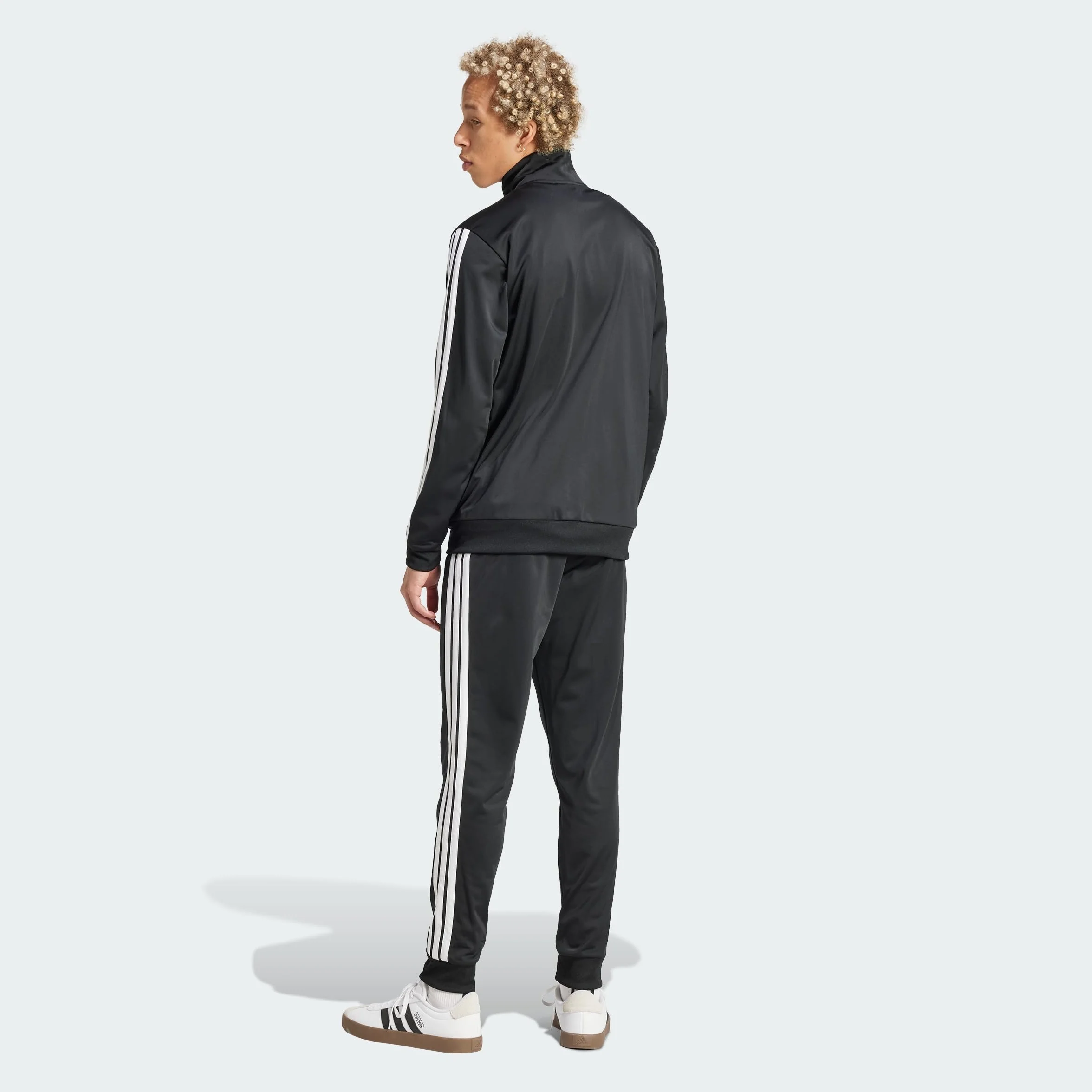 adidas Mężczyźni SPORTSWEAR BASIC 3 STRIPES TRICOT TRACKSUIT, Black, L Tall