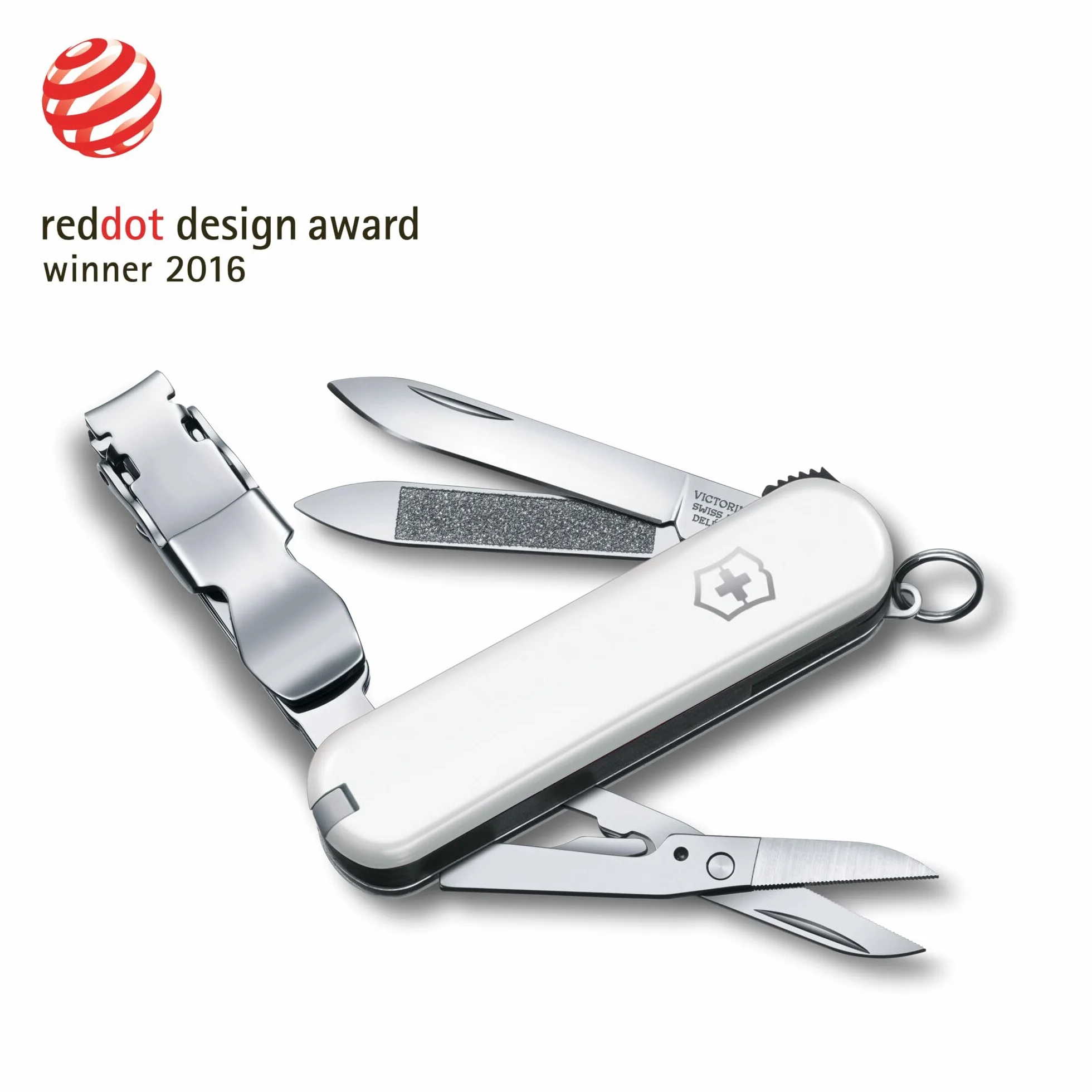 Victorinox Szwajcarski scyzoryk, Nail Clip 580, narzędzie wielofunkcyjne, manicure, pedicure, 8 funkcji, małe ostrze, pilnik do paznokci, czerwony