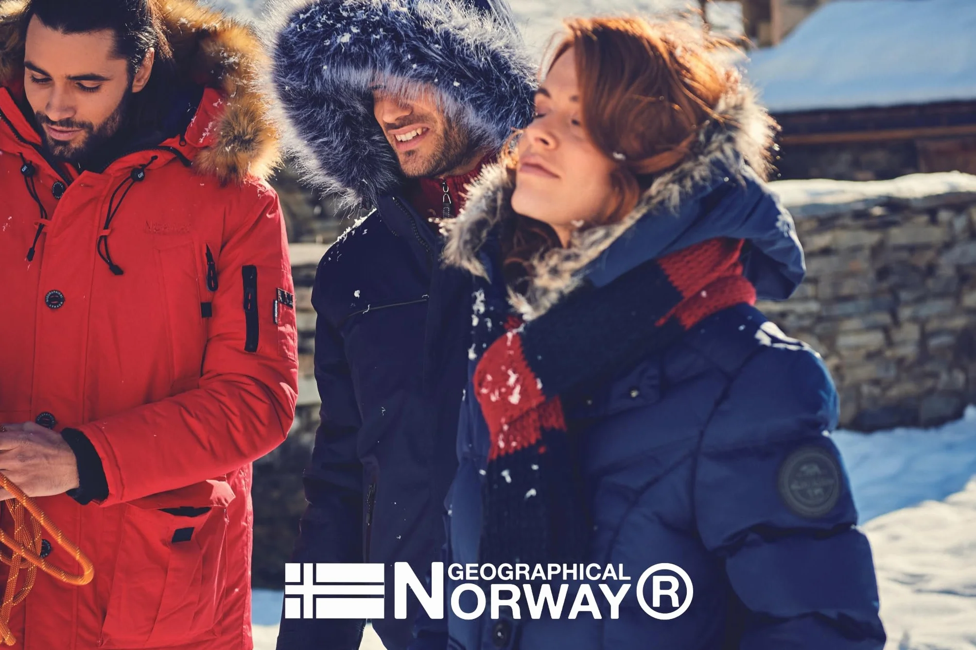 Geographical Norway GYMCLASS męska bluza z kapturem z logo marki i długim rękawem