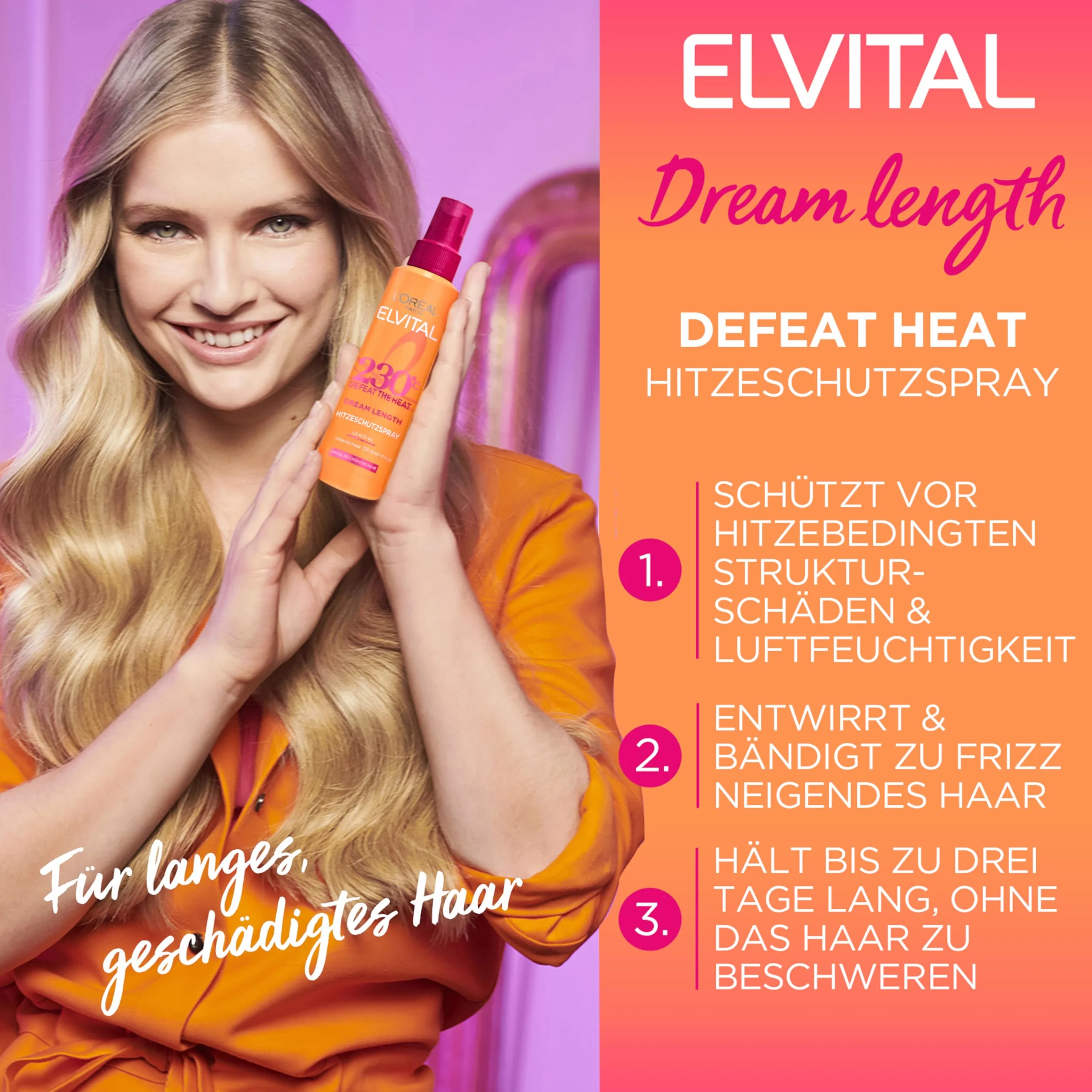 L’Oréal Paris Elvital Dream Lenght Sprej do Włosów, 150 ml