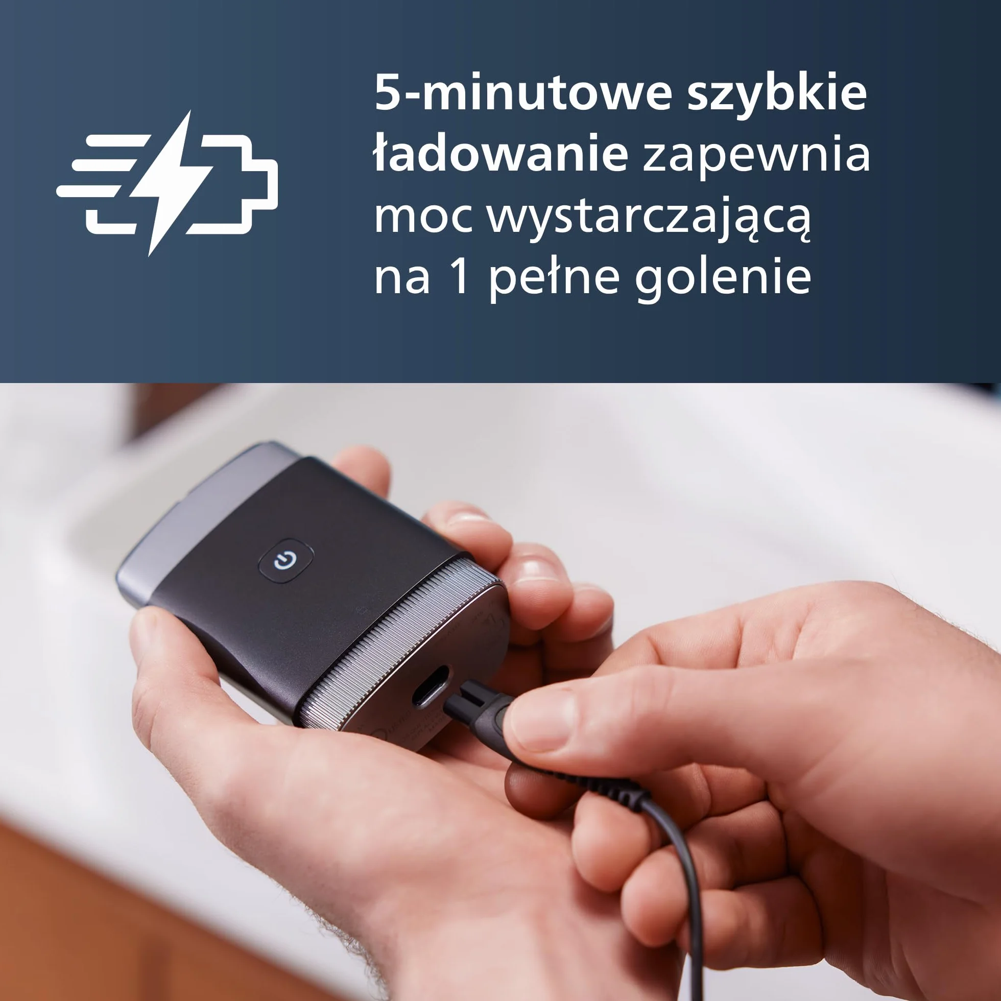 Przenośna golarka Philips, golarka elektryczna na mokro i sucho, system ostrzy ComfortCut, ruchome głowice 3D, kompaktowa konstrukcja, wydajny akumulator, model PQ888/06