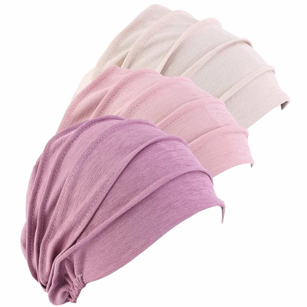 3 sztuki czapek turbanowych, czapka beanie, czapka damska, bawełniana, czapka do spania na raka, do utraty włosów, chemioterapii, raka, nakrycie głowy, turban, dla kobiet