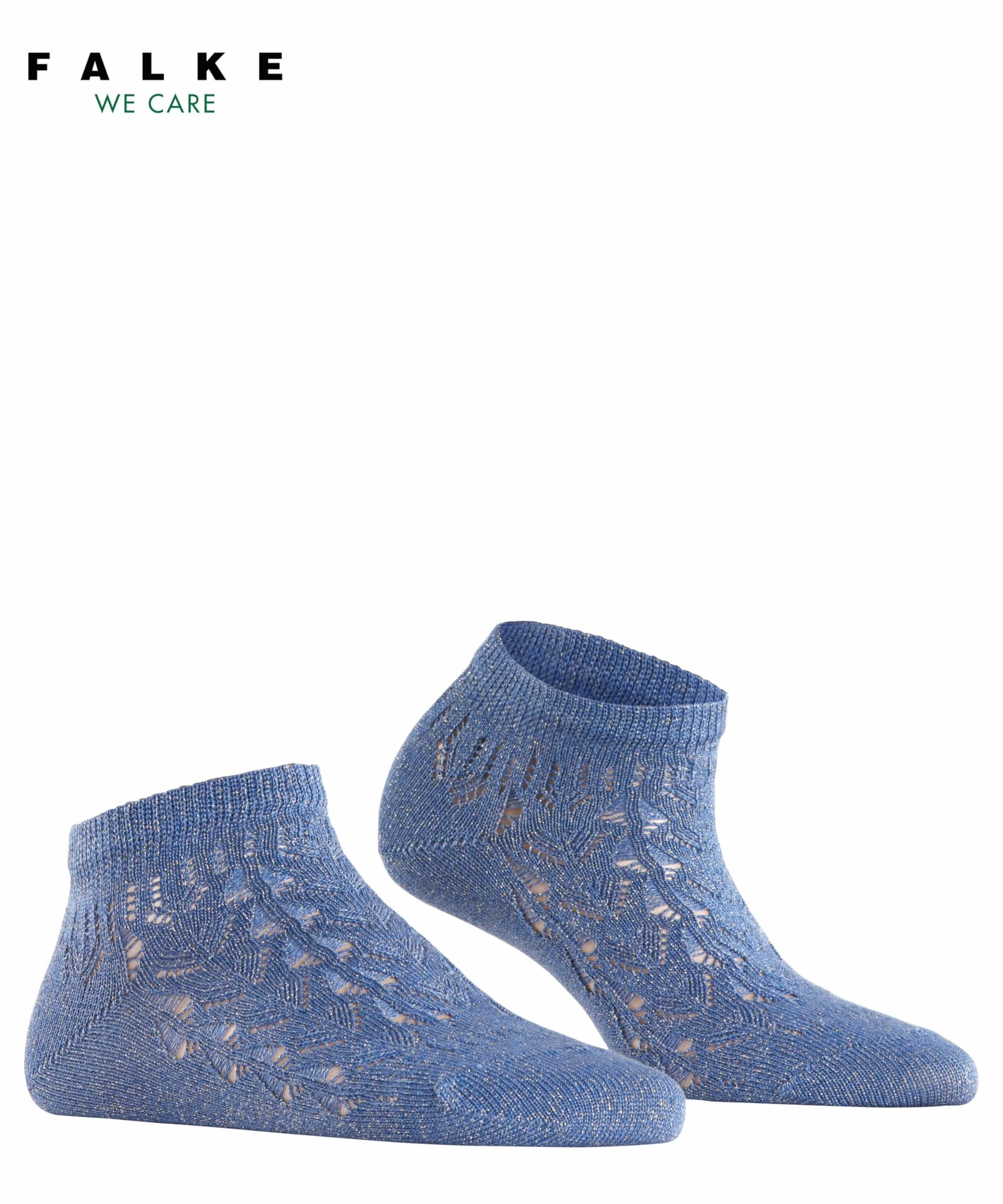 FALKE Kobiety Skarpety do trampek Shiny W Sn lyocell krótkie jednokolorowe 1 Para, Niebieski Smoky Blue 6483 Trina Blaze, 35-38