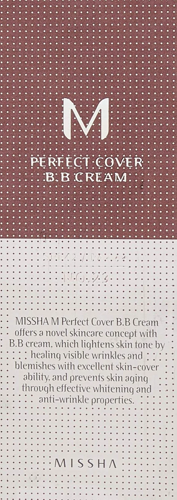 MISSHA M Perfect Cover BB Krem SPF42/PA+++ nr 23/Naturalny Beż, 20 ml