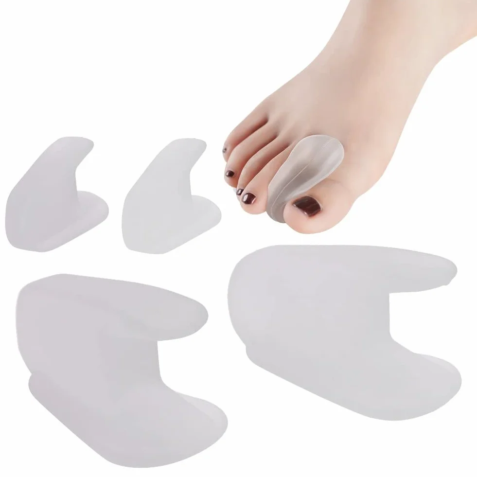 Silikonowy żel do korekcji palucha Hallux Valgus, separator palców, separator palców na palce, łagodzi ból palców, silikonowy separator palców dla nakładających się palców [4x]