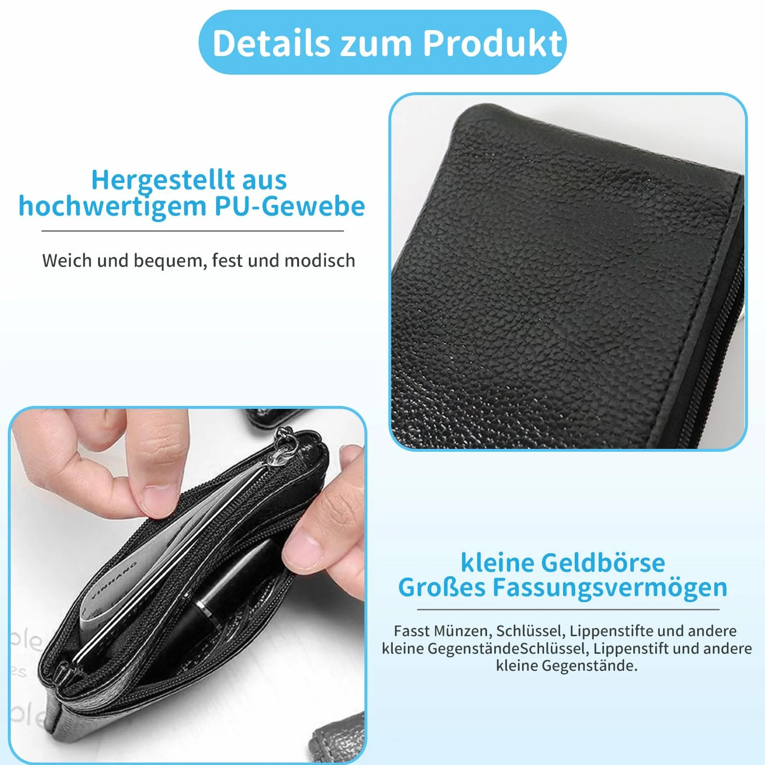 Dreamil Etui na klucze z prawdziwej skóry z 2 oddzielnymi przegrodami Mini-etui na klucze 11,5 x 7,5 x 1 cm Etui na klucze dla kobiet, mężczyzn, unisex, czarne