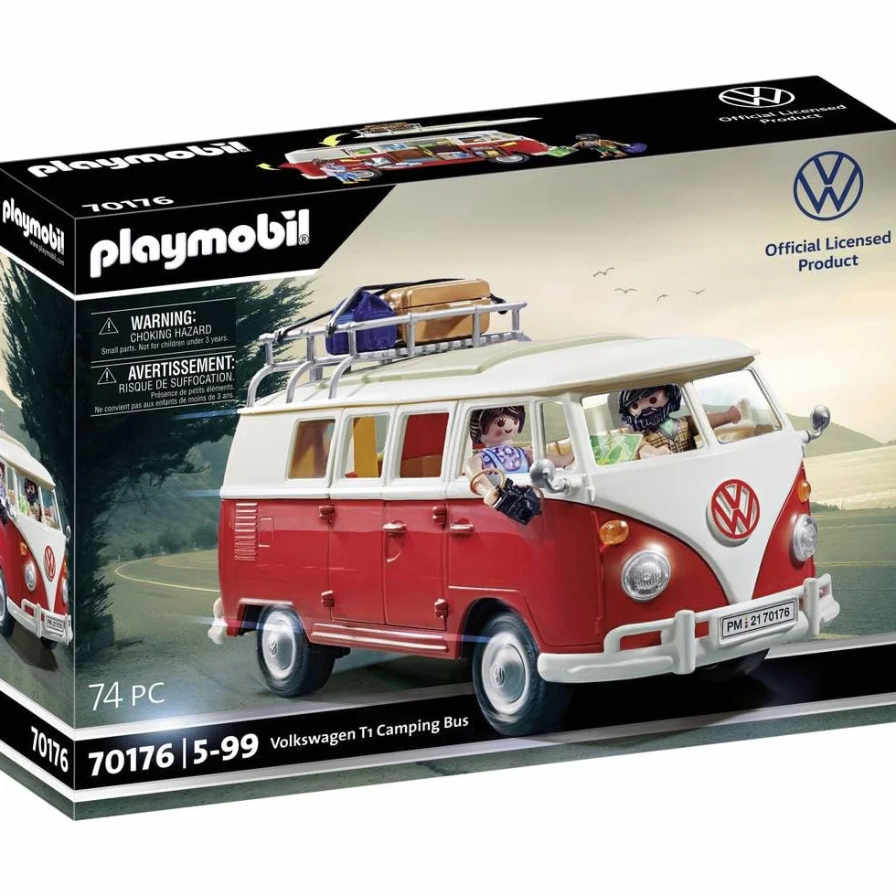 PLAYMOBIL Volkswagen 70176 T1 Camping Bus, do kolekcjonowania i zabawy dla dzieci od 5 lat