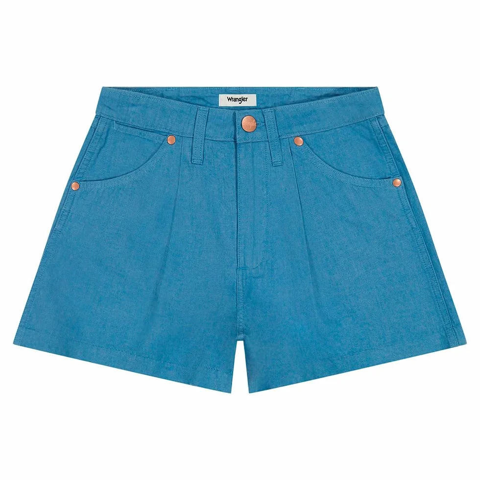 Wrangler Pleated Short - Szorty jeansowe Kobiety