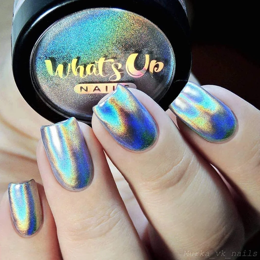 Whats Up Nails - Holographic Powder For Rainbow Unicorn Nails
