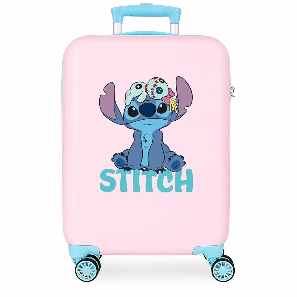 Joumma Disney Stitch różowa walizka kabinowa 38 x 55 x 20 cm sztywny 2 kg zamek szyfrowy z boku ABS 2 kg 35 l bagaż podręczny, Różowy kolor, Talla única, walizka kabinowa