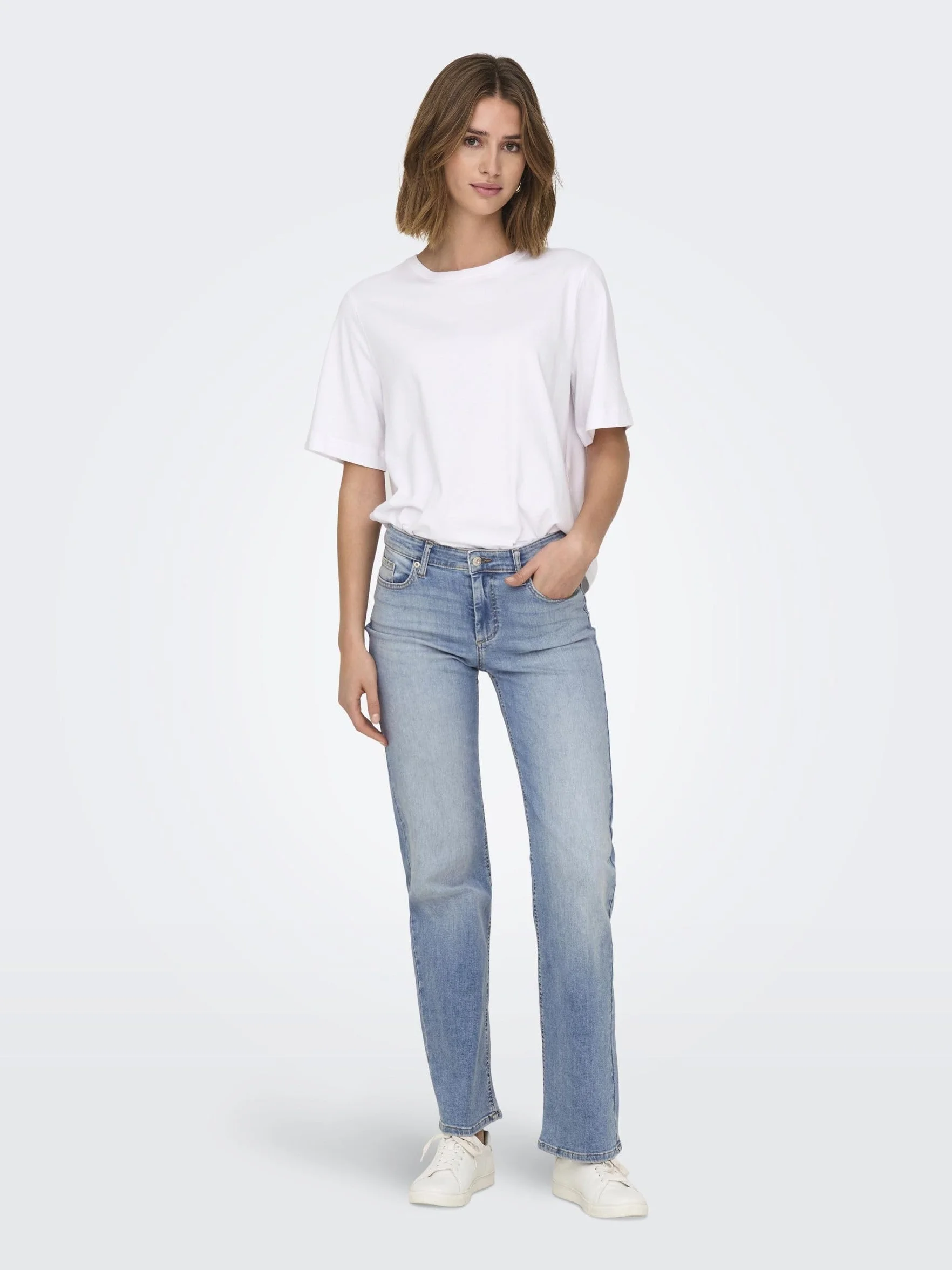 ONLY Onlblush Mid Straight Dnm Tai467 Noos - Dżinsy o prostym kroju Kobiety