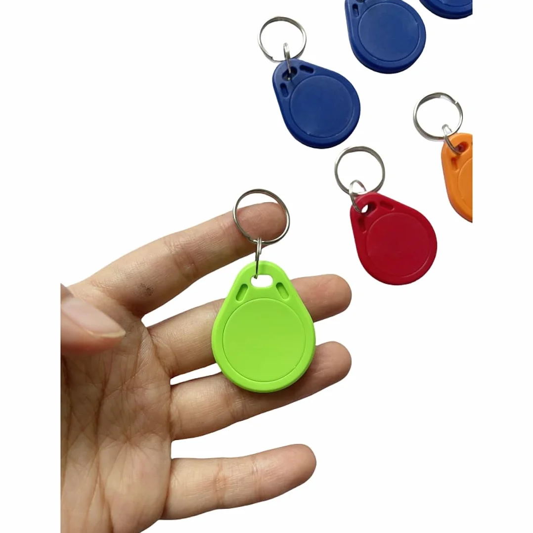 10 szt. RFID Classic 1k M1 inteligentne breloki do kluczy z dostępem bezdotykowym, 13,56 MHz ISO14443A NFC kontrola dostępu do kluczy, czytelne i zapisane (zielone)