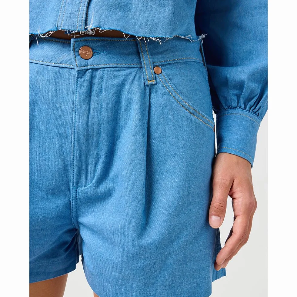Wrangler Pleated Short - Szorty jeansowe Kobiety